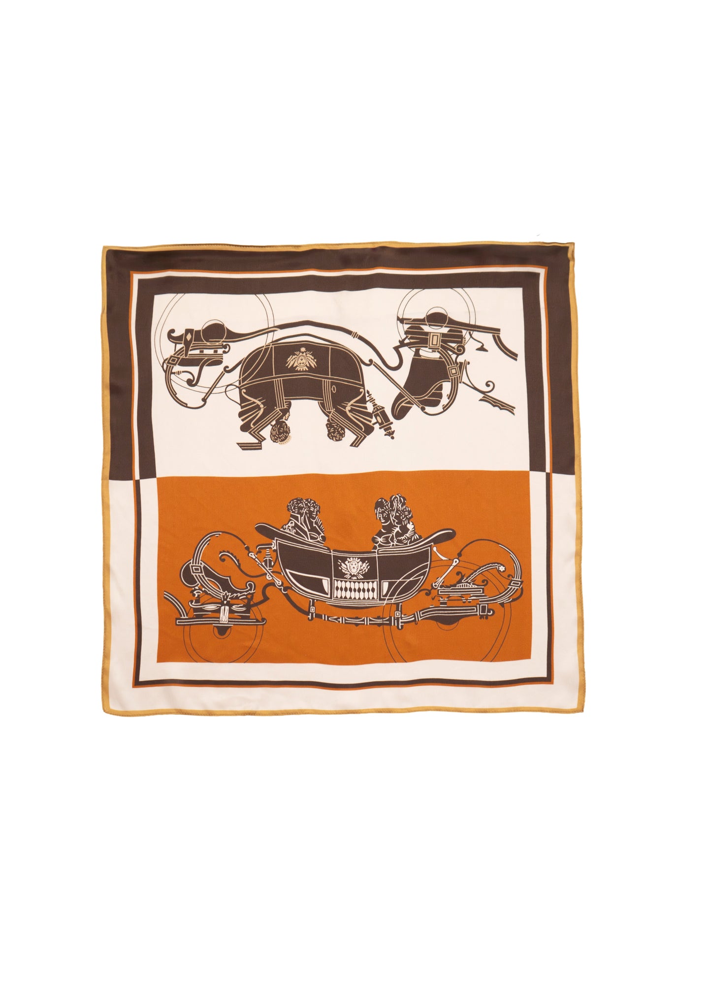 Equestrian Carriage Print Silk Scarf