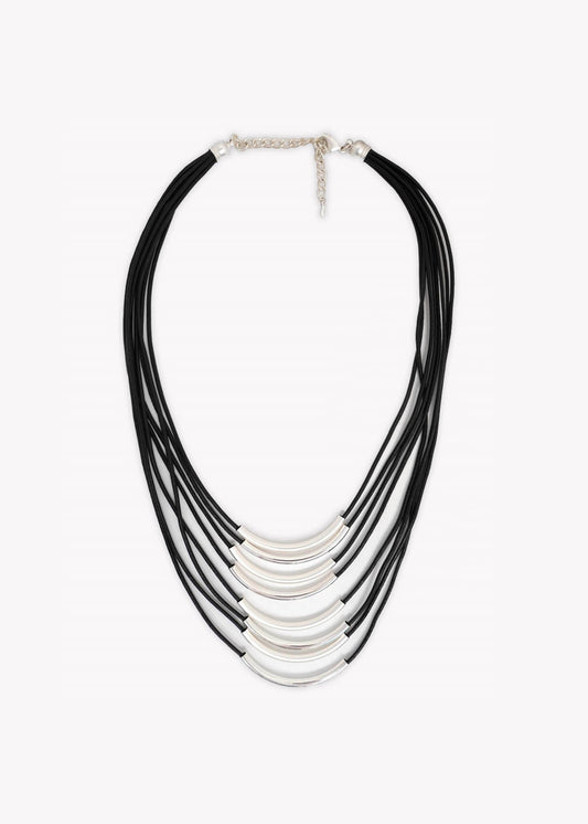 Merx - Multi Cord Silver Necklace