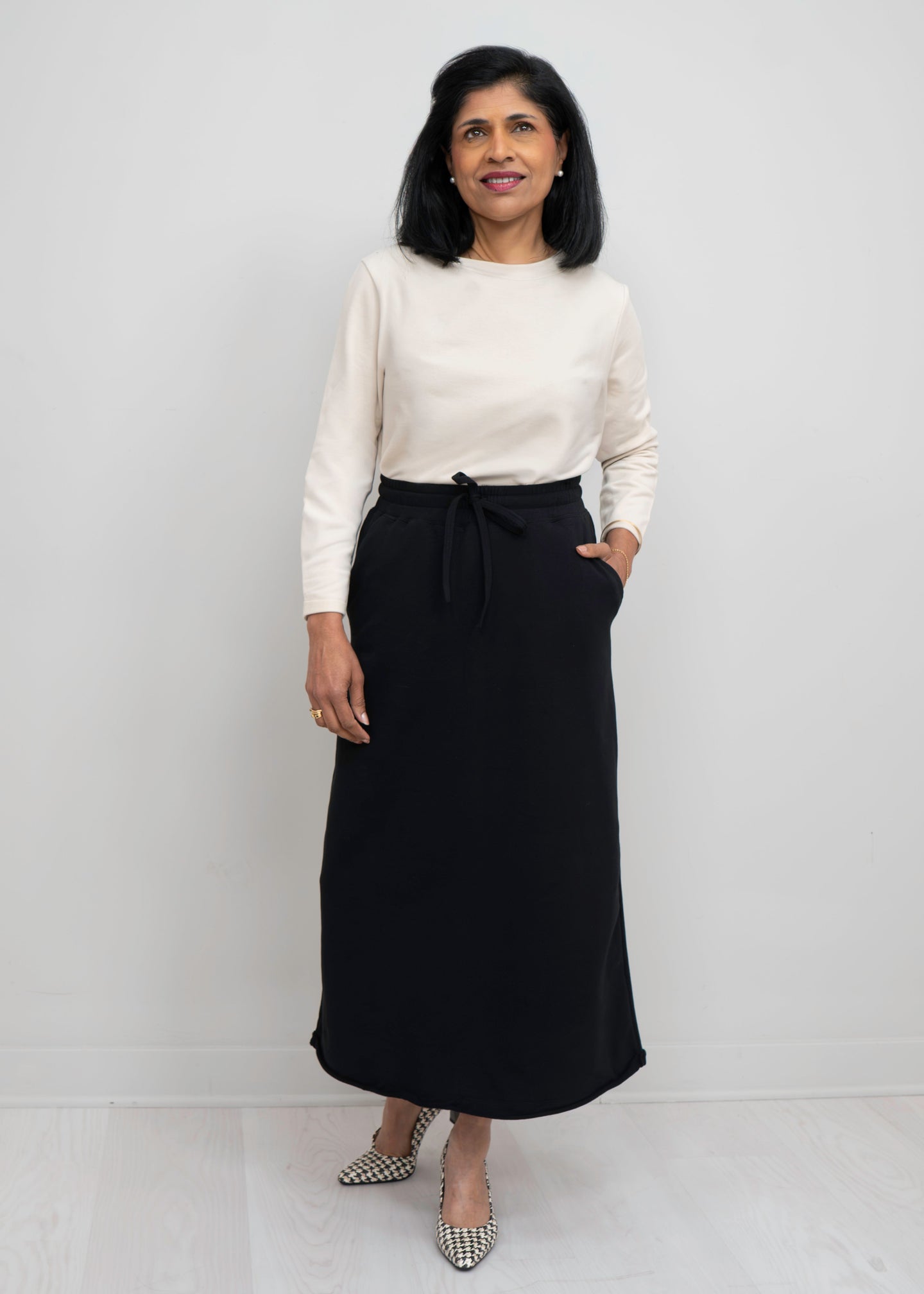 Shepherd's - Cotton French Terry Rolled Hem Skirt