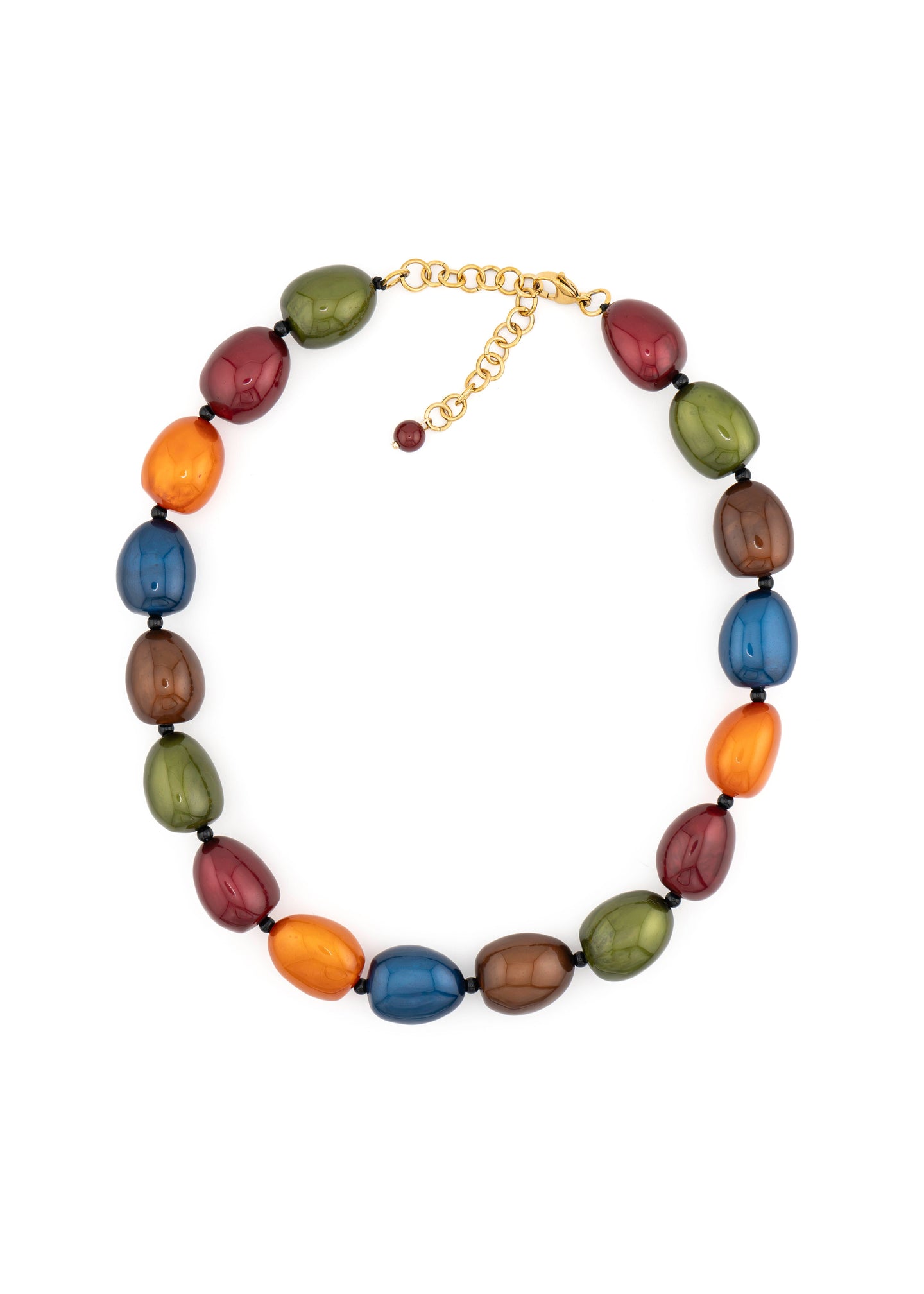 Multi Colour High Polished Beaded Necklace