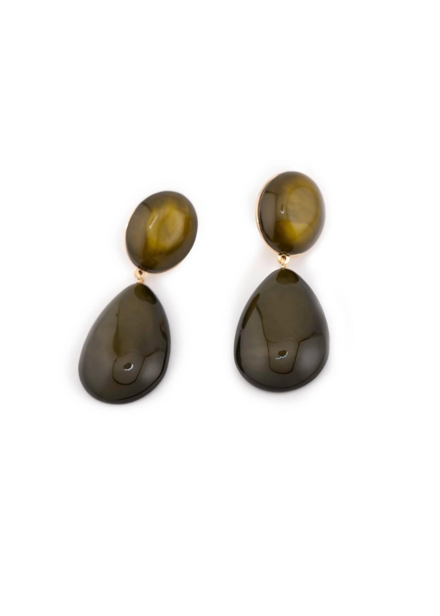 Green Oval Earrings