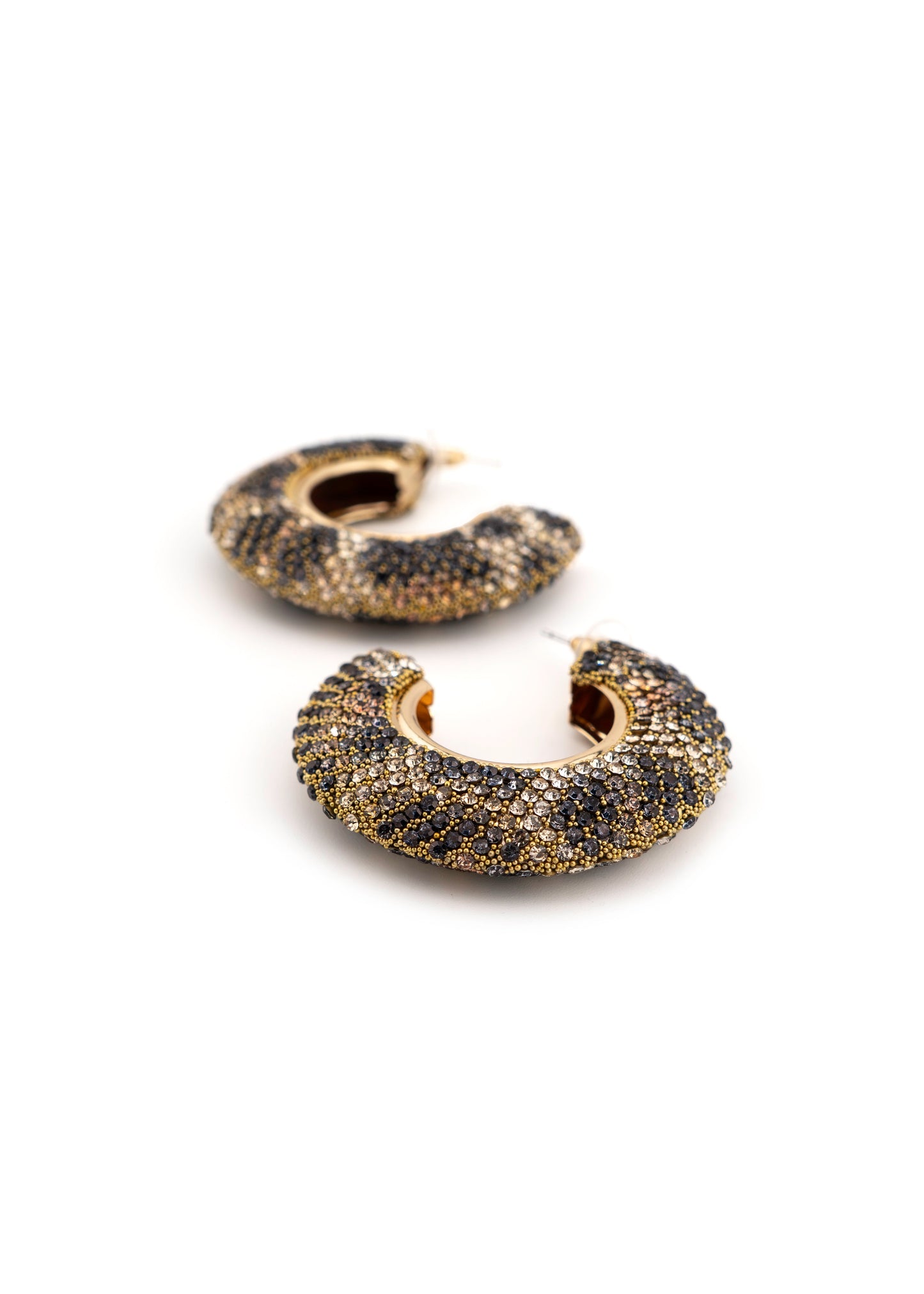 Leopard Crystal Hoop Earrings