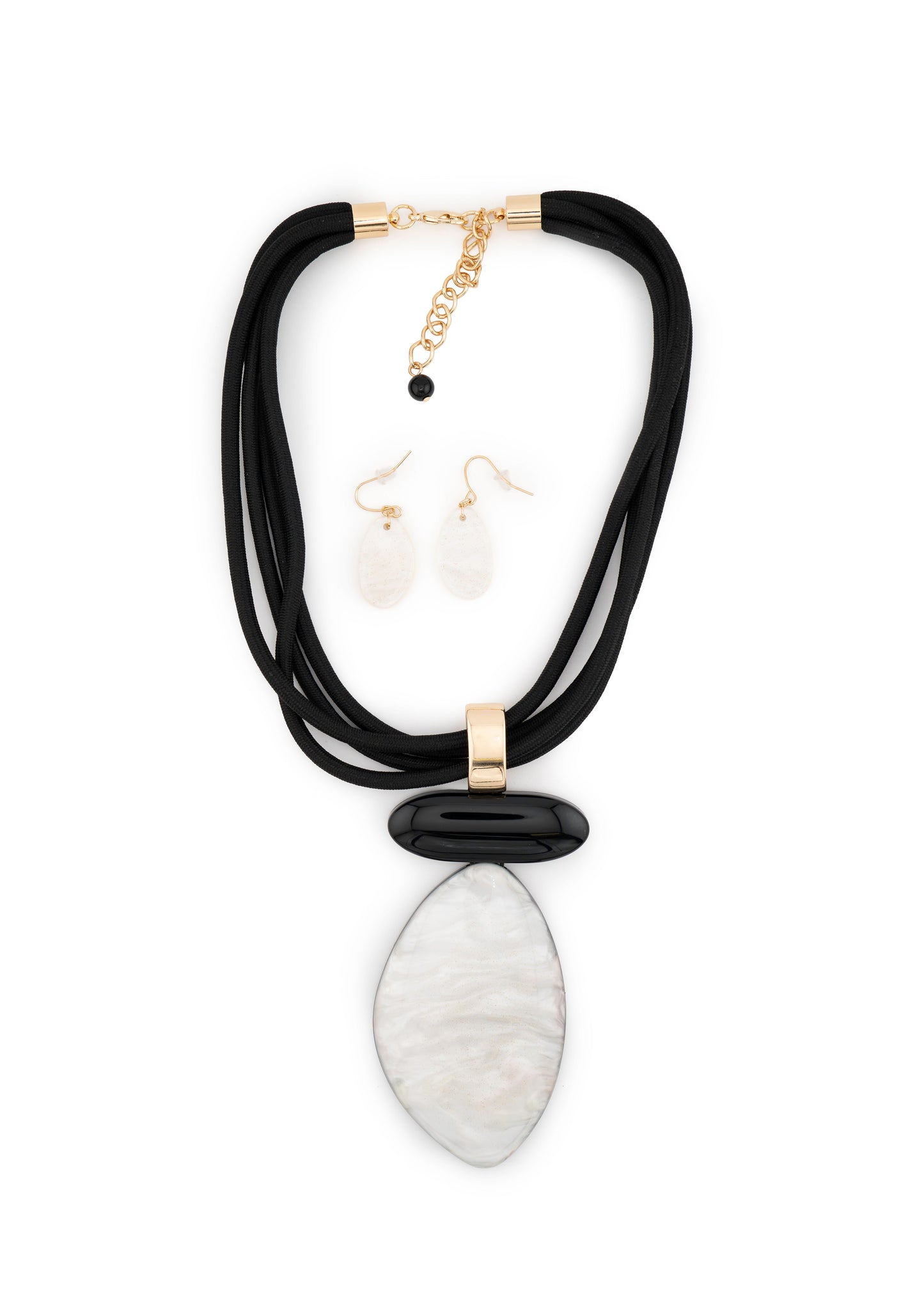 B&W Multi Strand Statement Jewellery Set