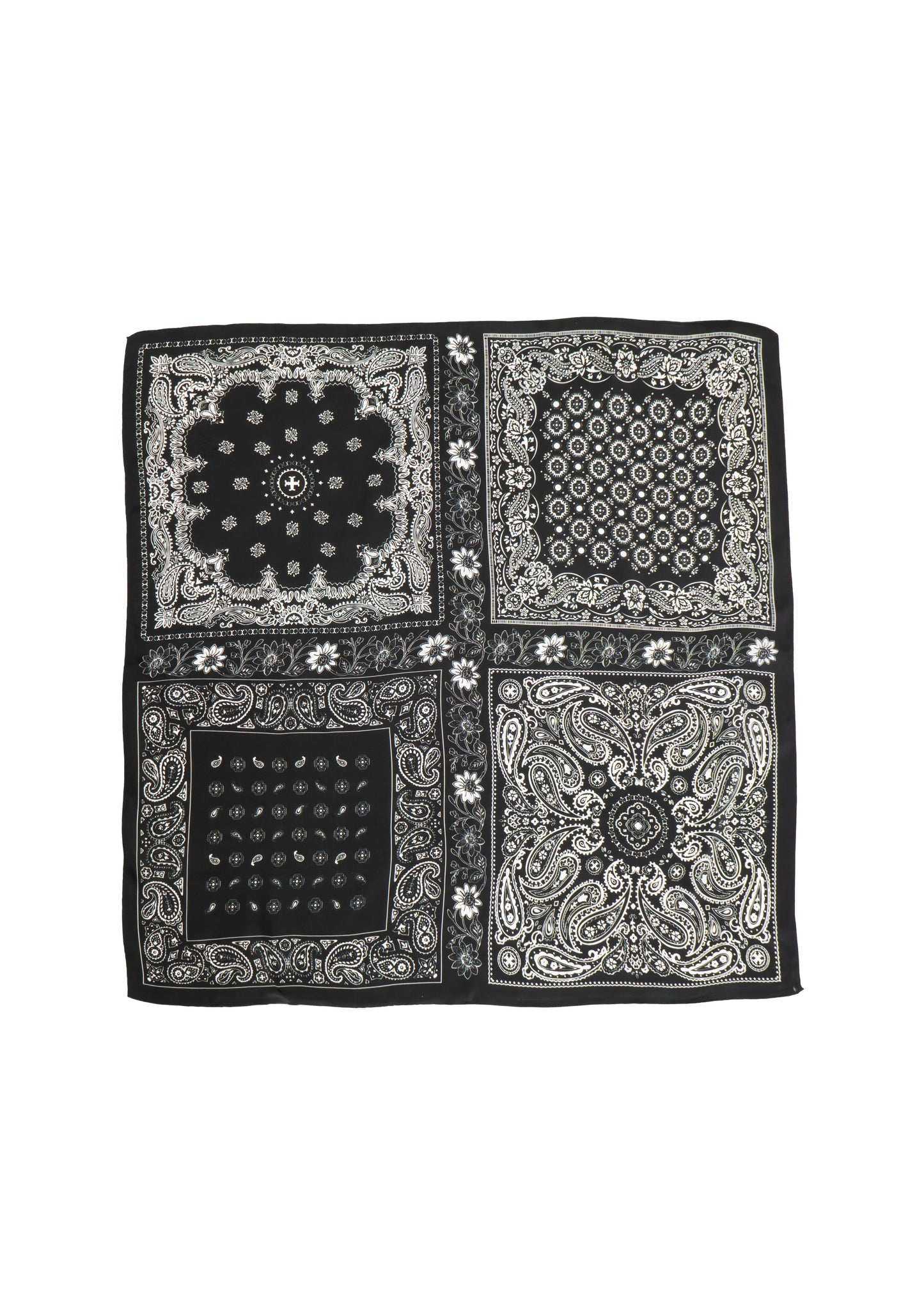 Tom & Eva - Four-Panel Paisley Square Silk Scarf