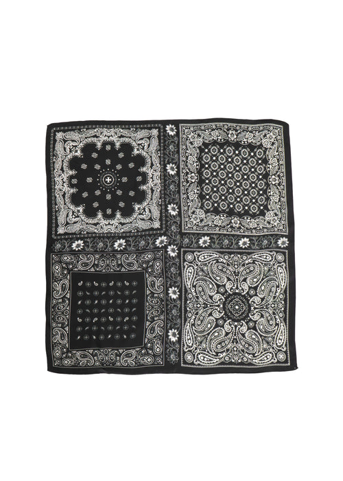 Tom & Eva - Four-Panel Paisley Square Silk Scarf