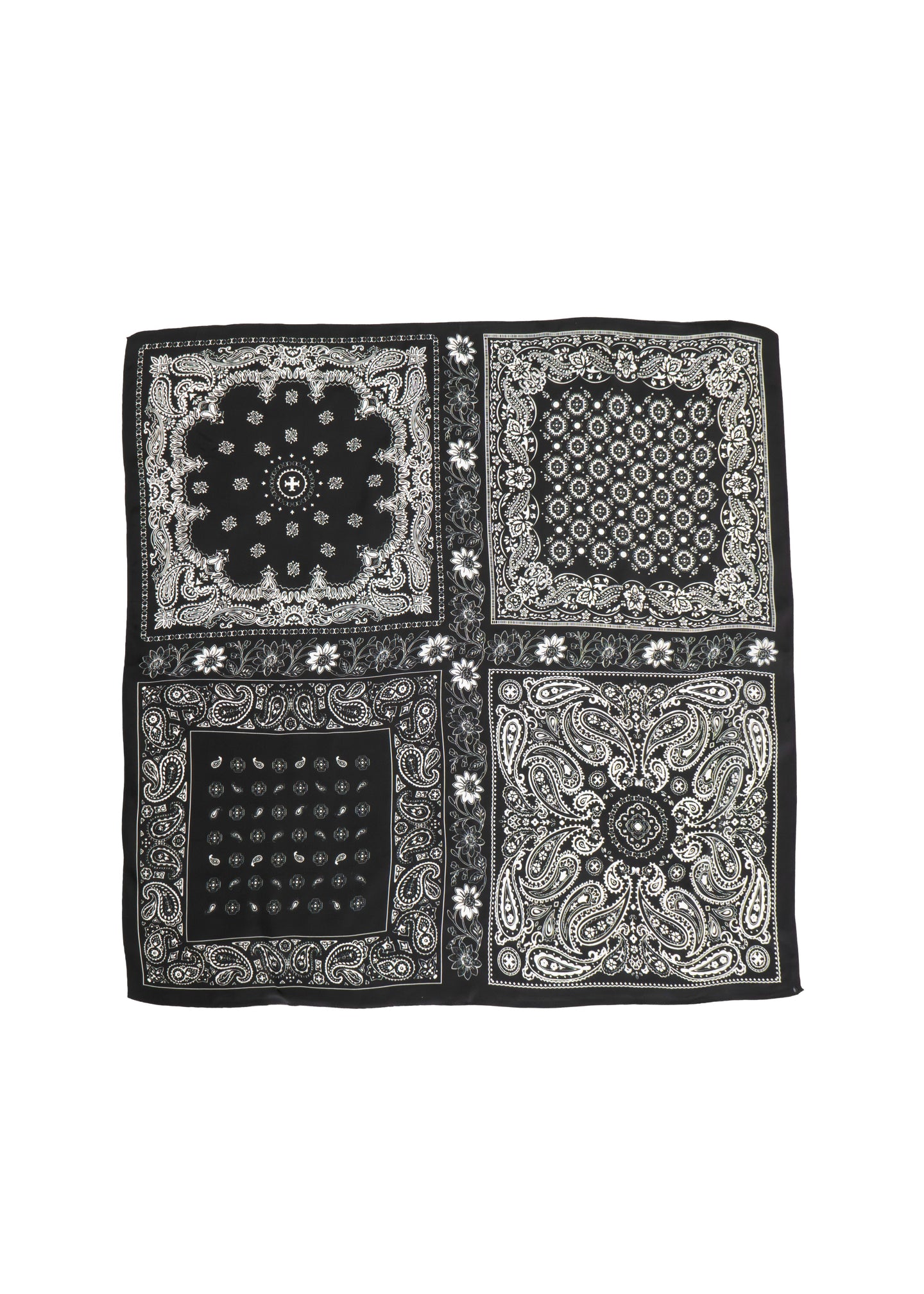 Tom & Eva - Four-Panel Paisley Square Silk Scarf