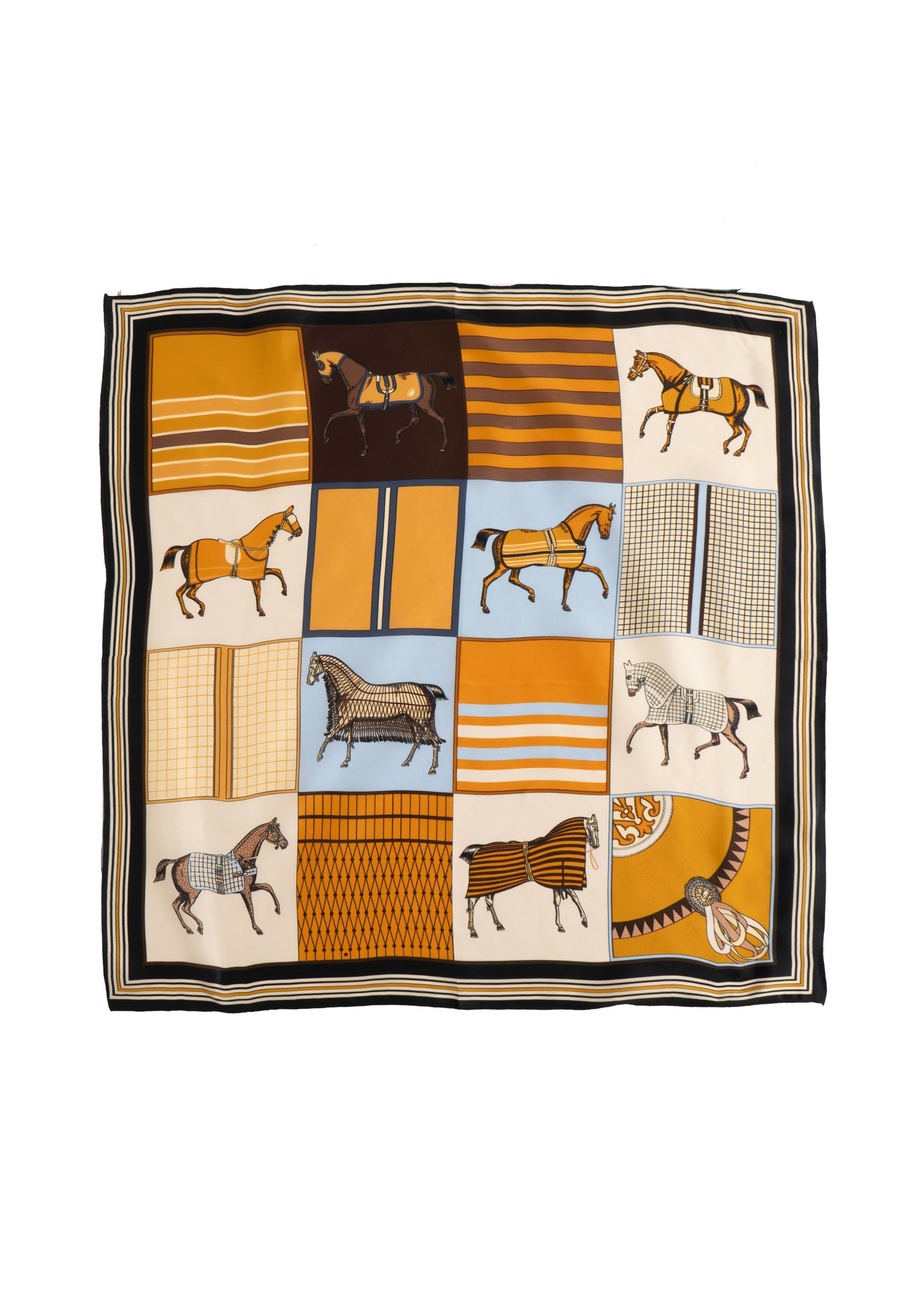 Tom & Eva - Horse Patchwork Silk Neckerchief