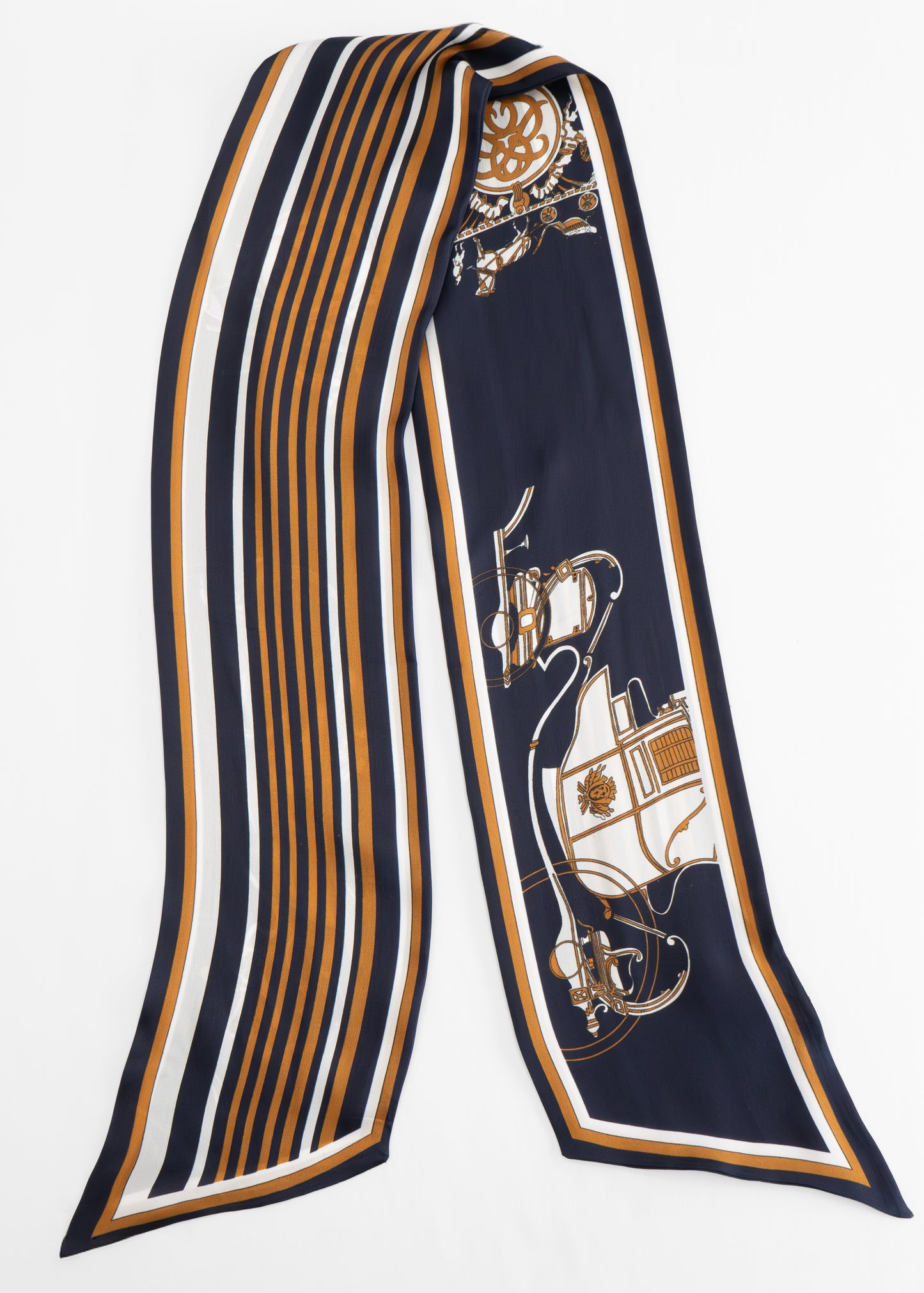 Tom & Eva - Reversible Luxe Stripe Long Silk Scarf