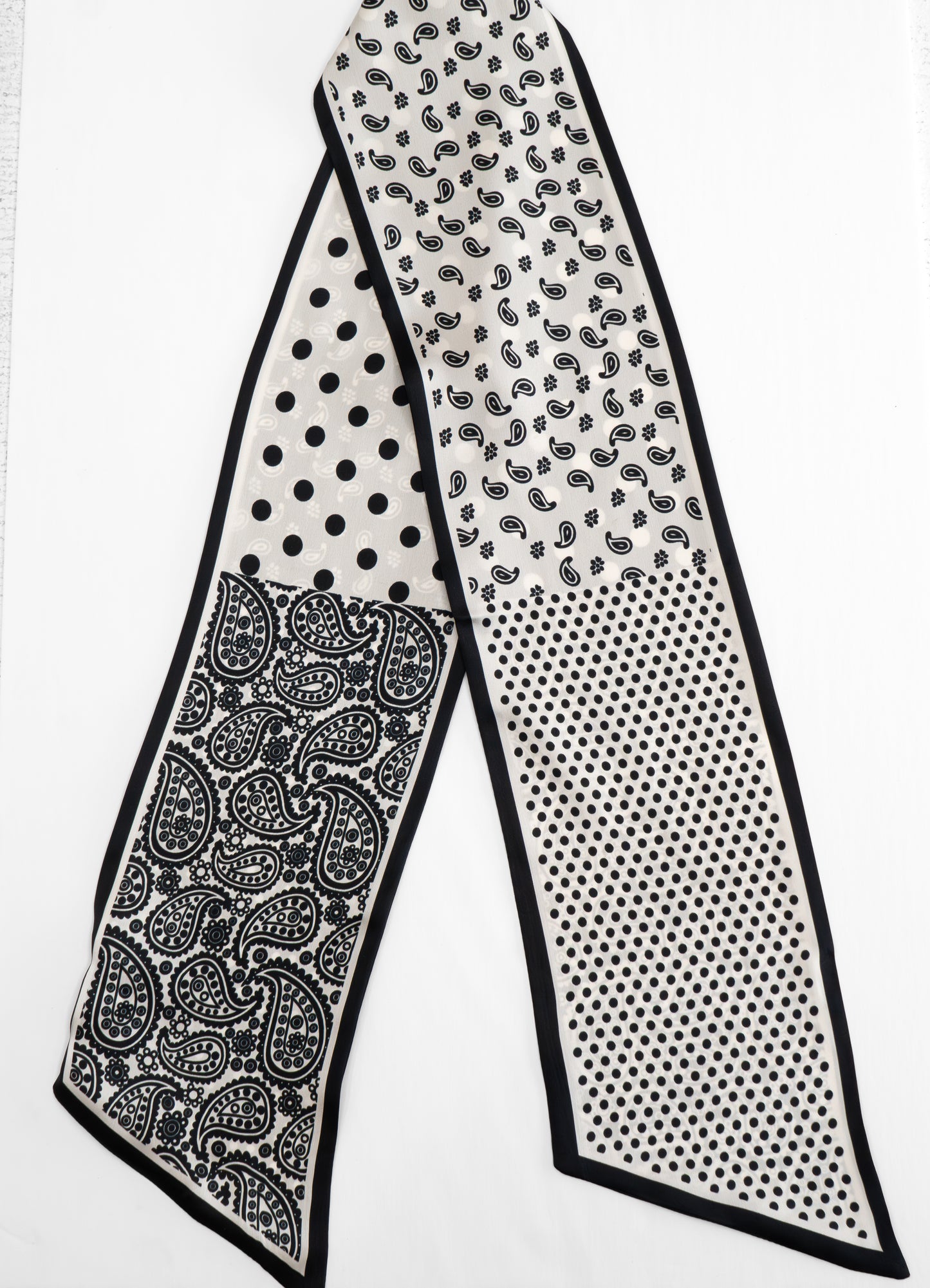 Tom & Eva - Paisley & Polka Dots Long Silk Scarf