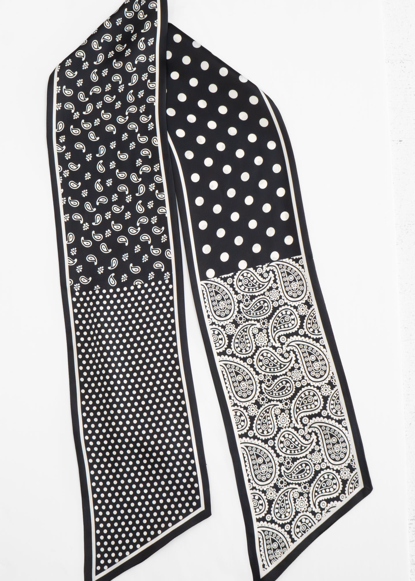 Tom & Eva - Paisley & Polka Dots Long Silk Scarf