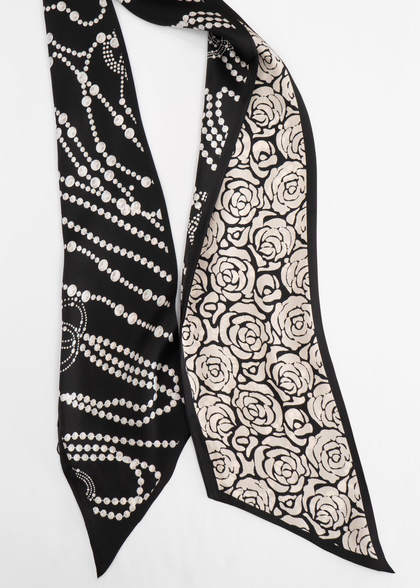 Tom & Eva - Roses & Pearls Long Silk Scarf