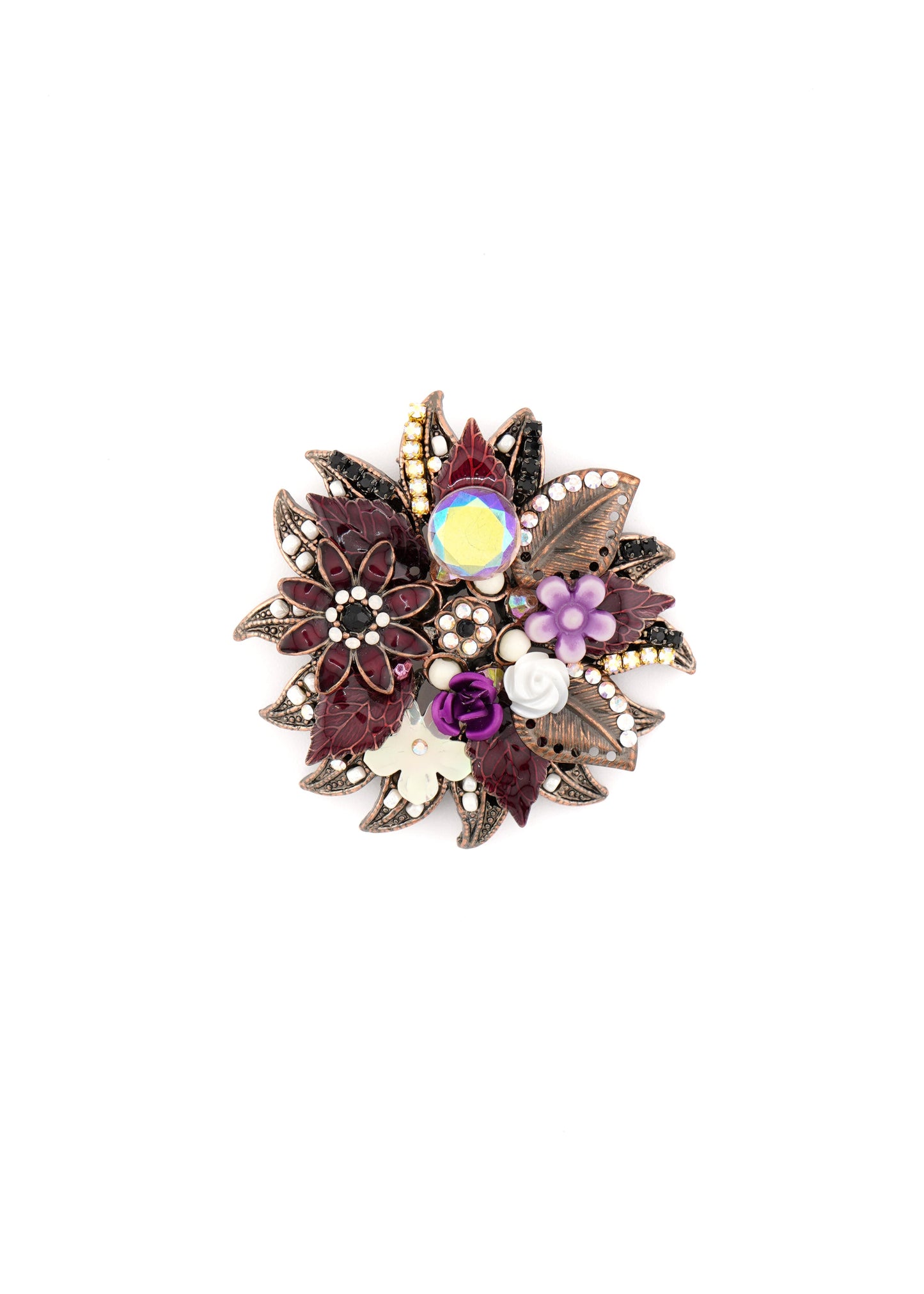 Merx - Multi-Gem Floral Brooch