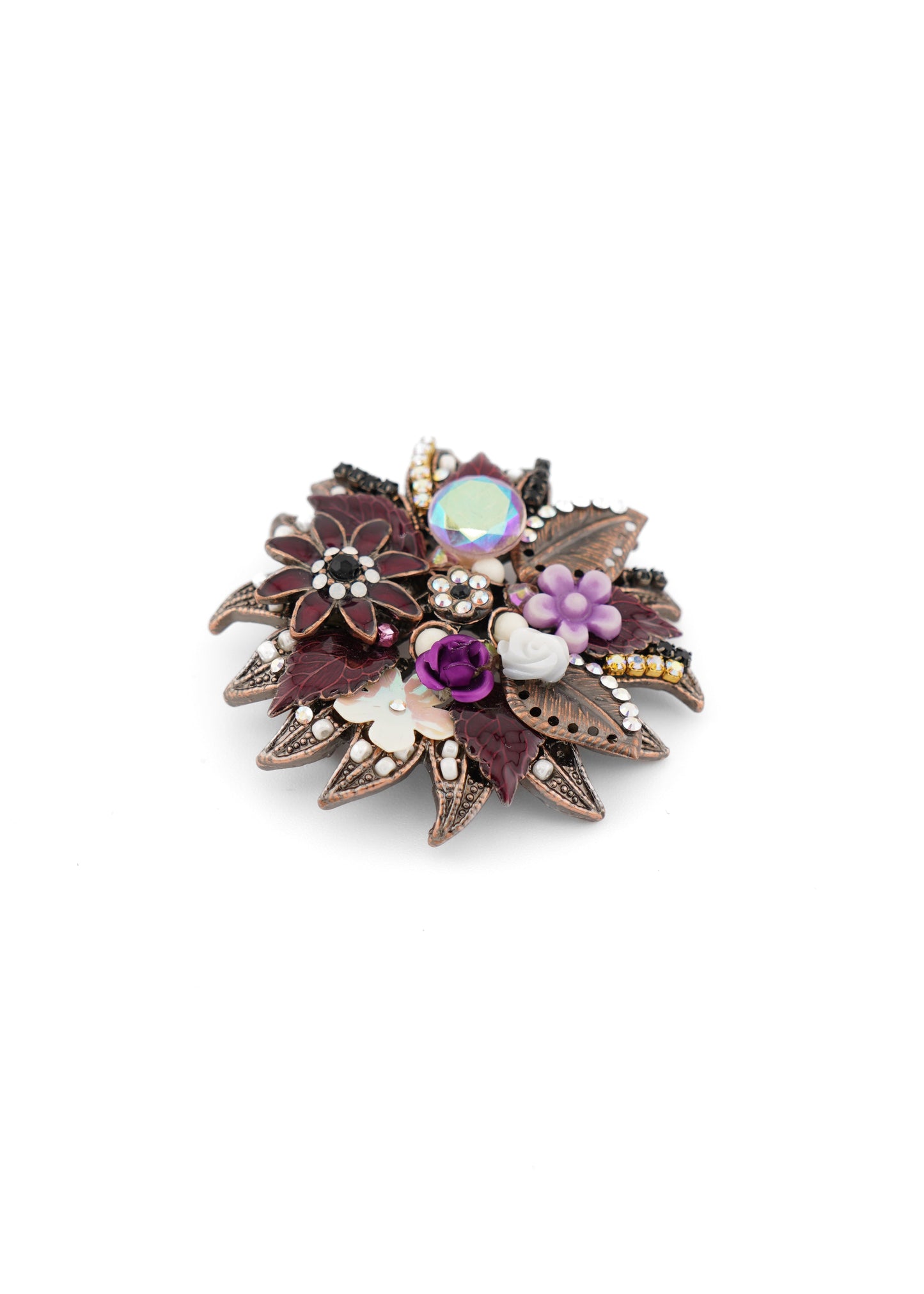 Merx - Multi-Gem Floral Brooch