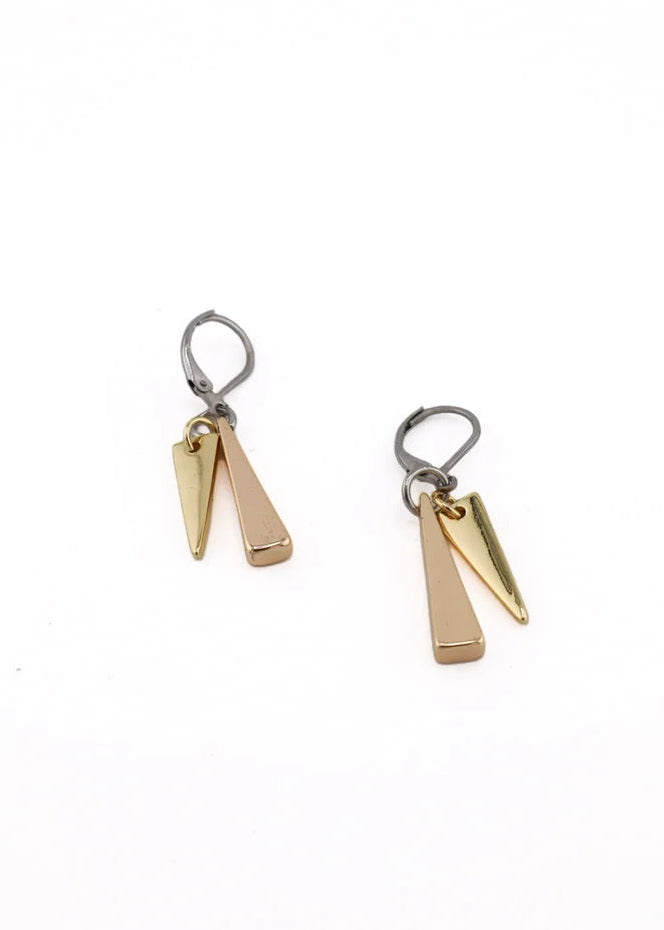 Design Fixation - Double Triangular Gold Earrings