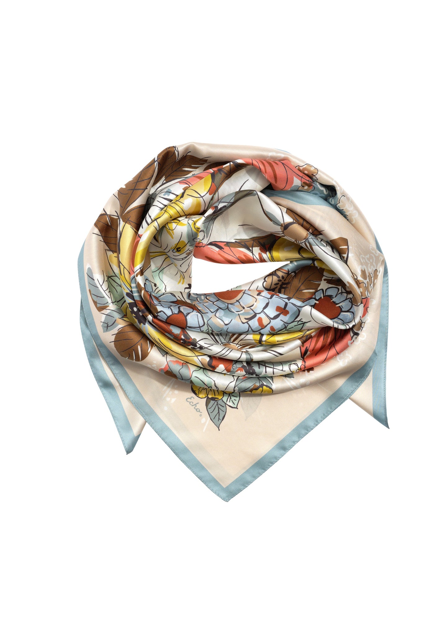Echo - Floral Bouquet Silk Square Scarf