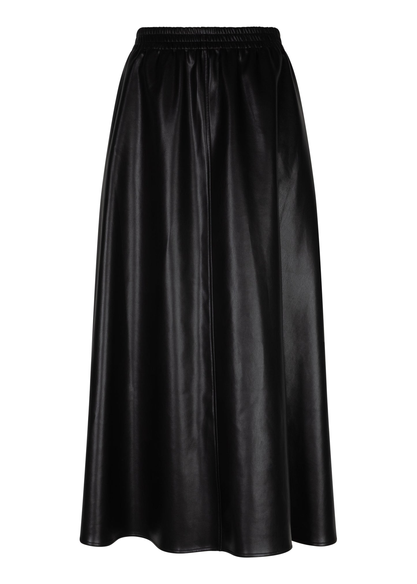 Esqualo - Wide Faux Leather Midi Skirt