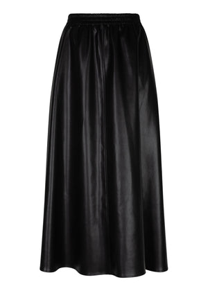 Esqualo - Wide Faux Leather Midi Skirt