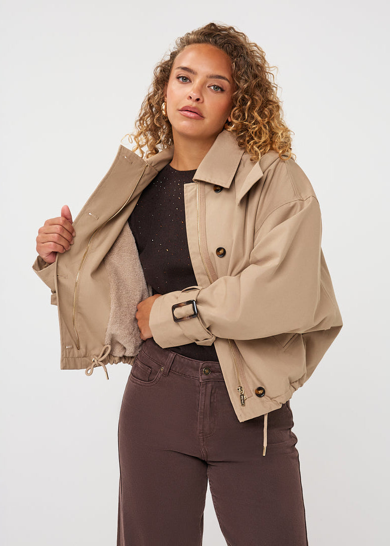 Esqualo - Short Hooded Trench Coat