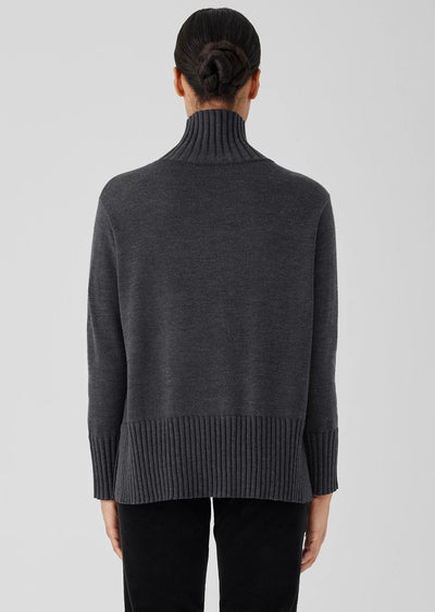 Eileen Fisher - Ribbed Trim Turtleneck Sweater