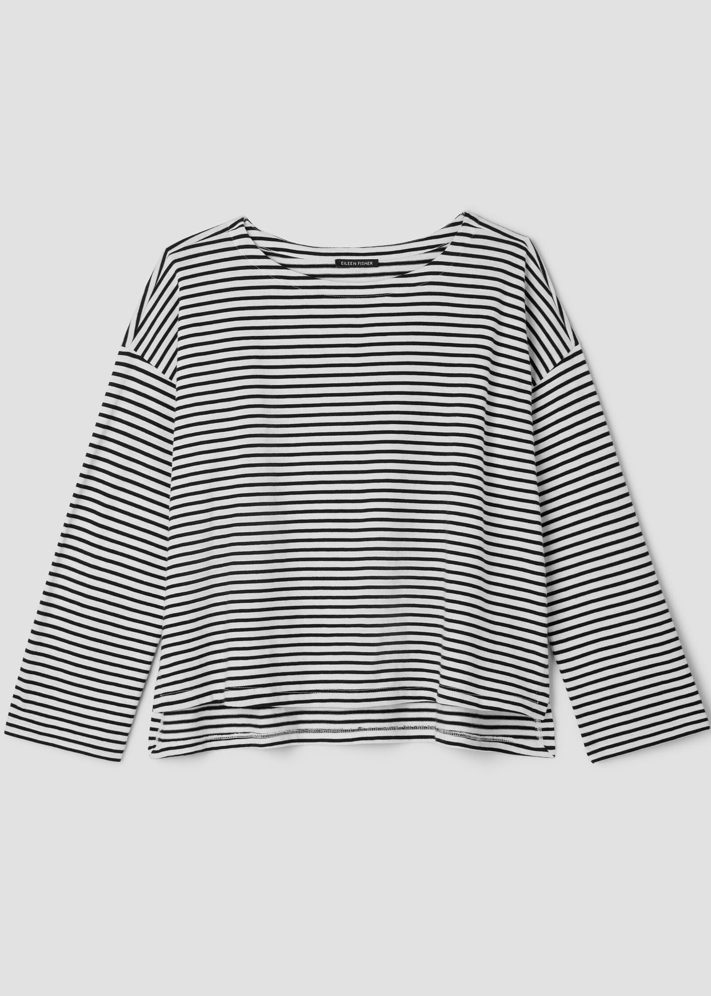 Eileen Fisher - Striped Organic Cotton Slub Bateau Neck Top