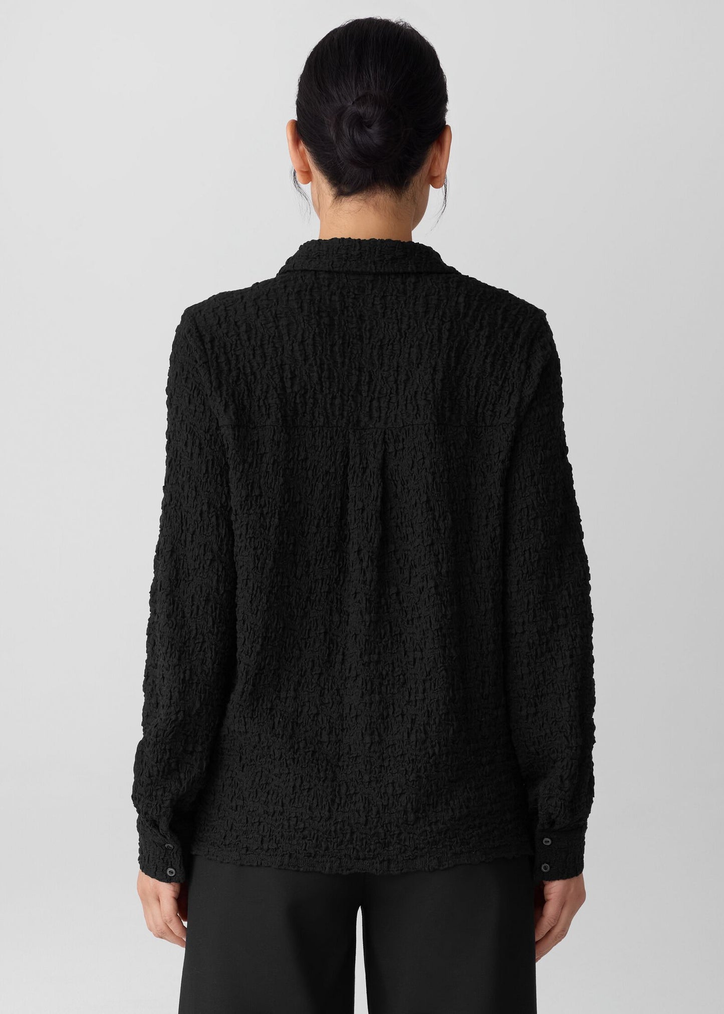 Eileen Fisher - Bubble Jacquard Classic Collar Shirt