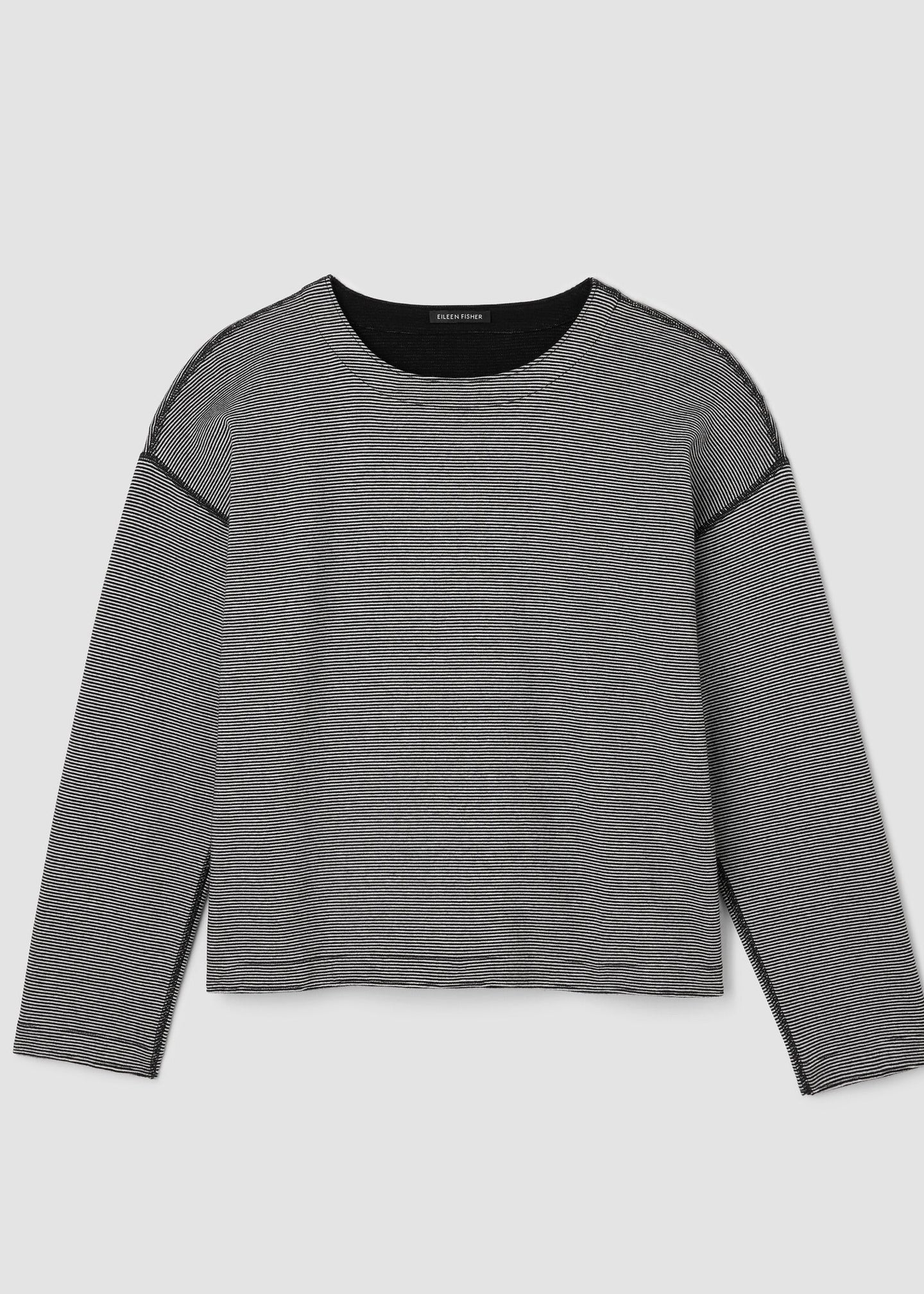 Eileen Fisher - Doubleknit Organic Cotton Stripe Reversible Top