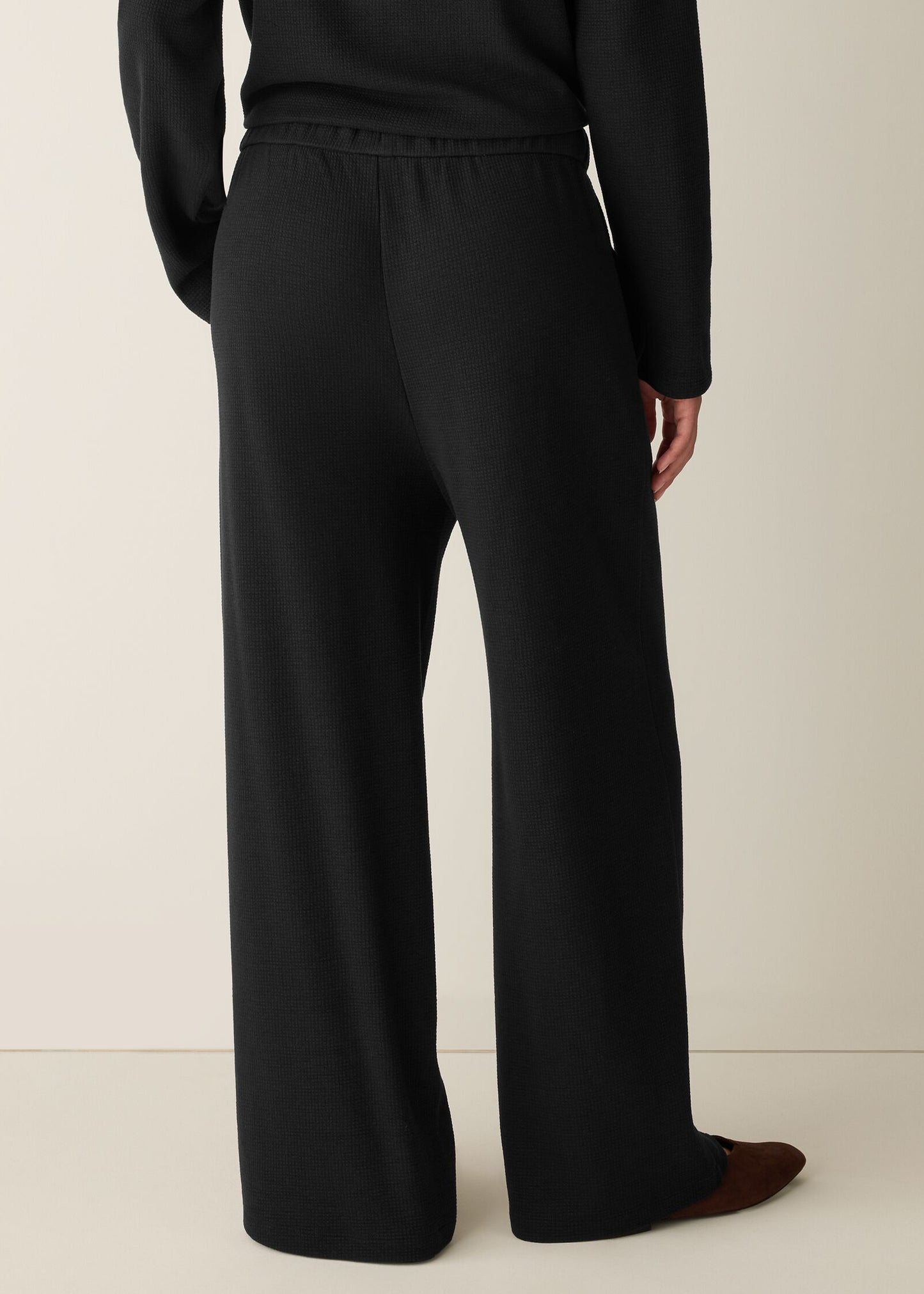 Eileen Fisher - Waffle Cotton Blend Doubleknit Wide-Leg Pant