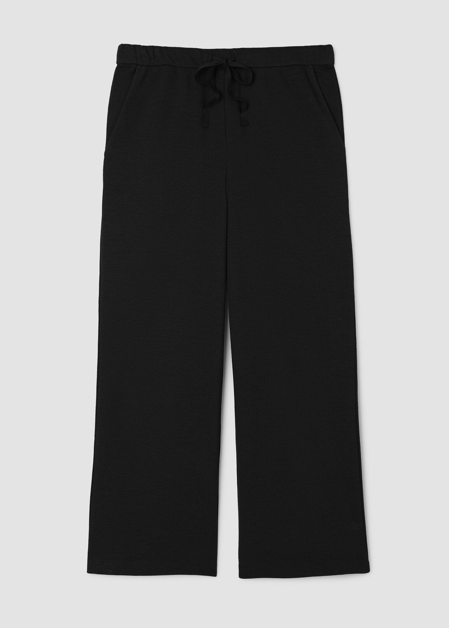 Eileen Fisher - Waffle Cotton Blend Doubleknit Wide-Leg Pant
