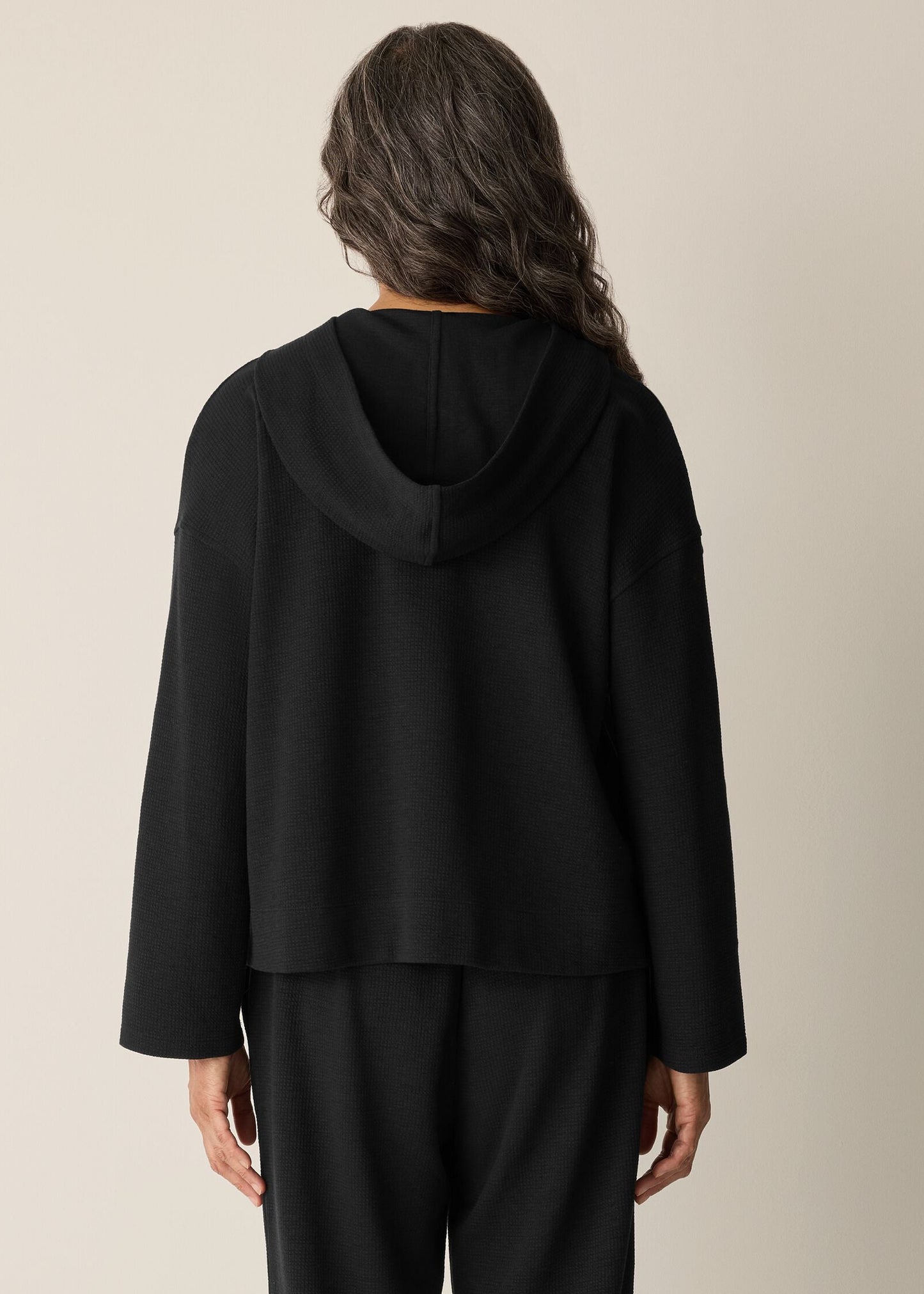 Eileen Fisher - Waffle Cotton Blend Doubleknit Hooded Top