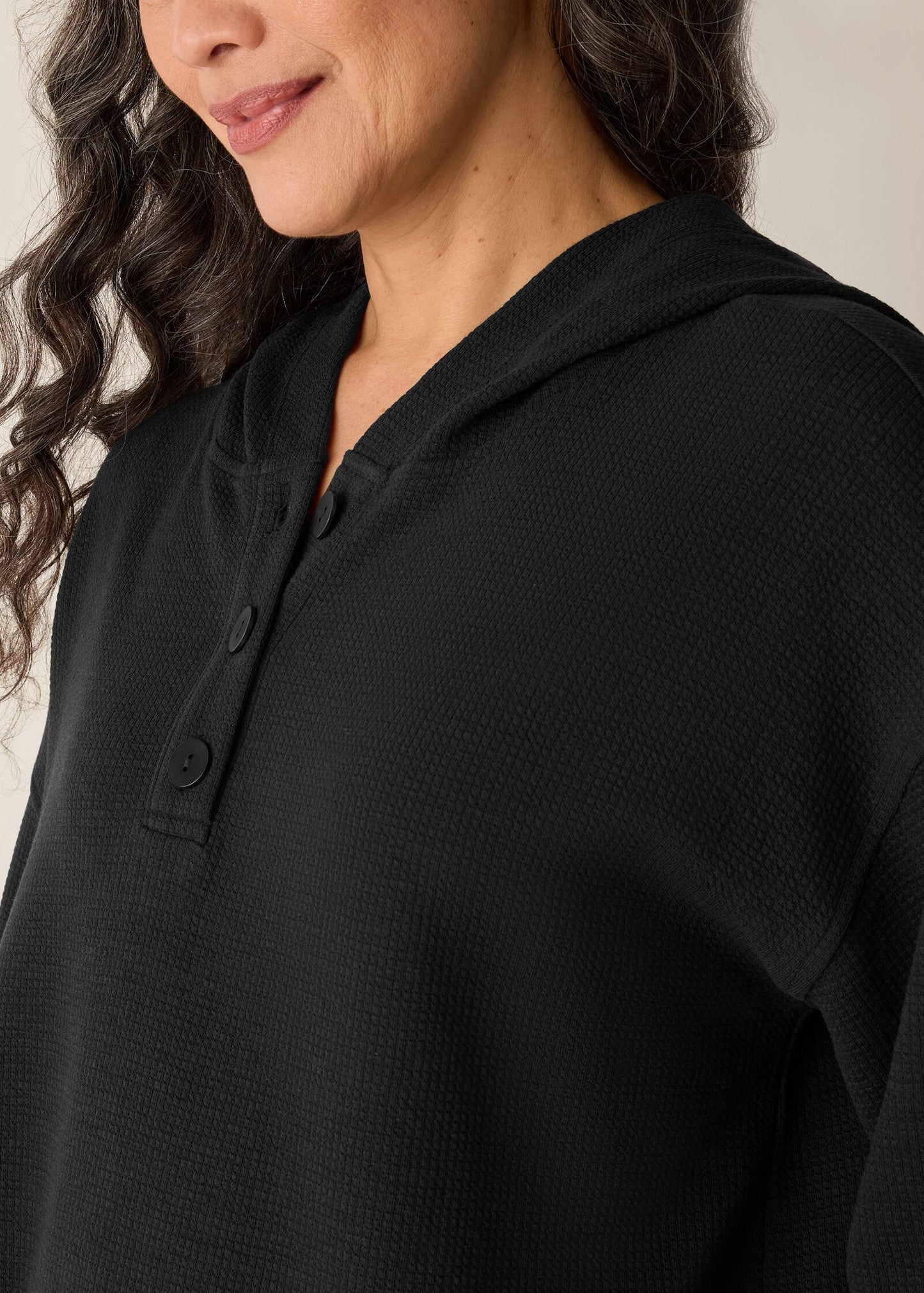 Eileen Fisher - Waffle Cotton Blend Doubleknit Hooded Top