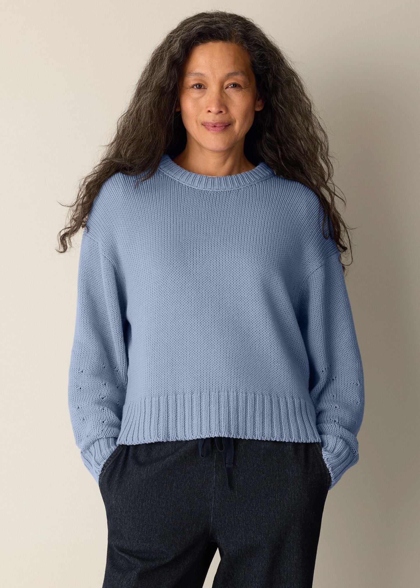 Eileen Fisher - Peruvian Organic Cotton Cord Jersey Crew Neck Top