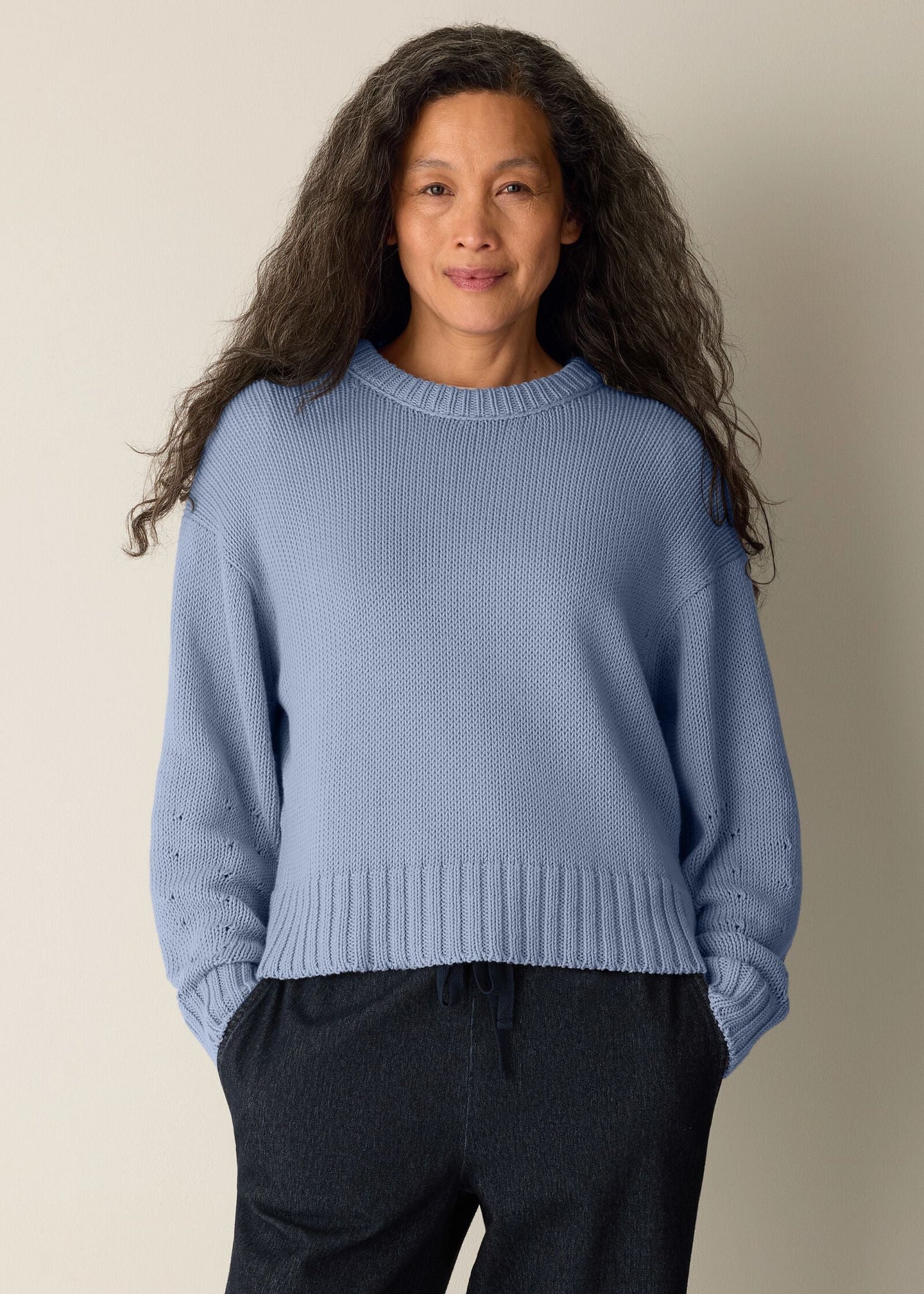 Eileen Fisher - Peruvian Organic Cotton Cord Jersey Crew Neck Top
