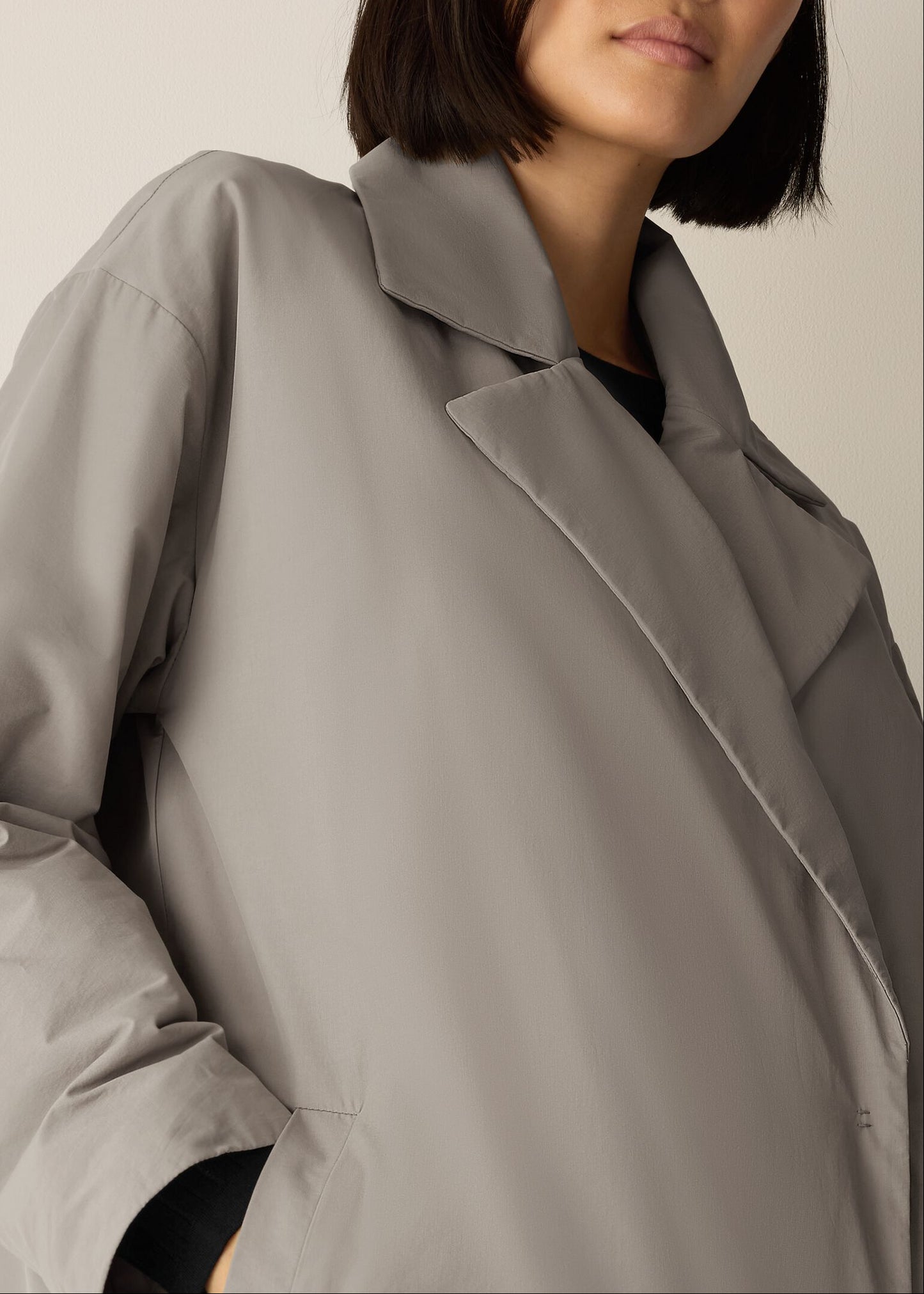 Eileen Fisher - Light Cotton Nylon Padded Trench Coat