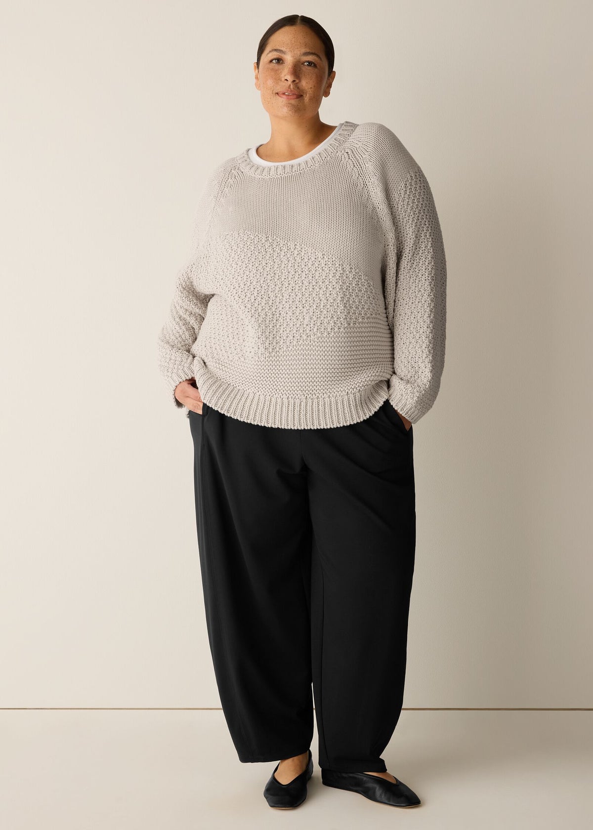 Eileen Fisher - Peruvian Organic Cotton Cord Crew Neck Top