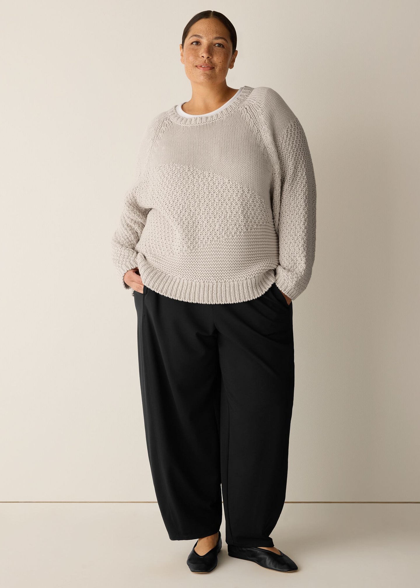 Eileen Fisher - Peruvian Organic Cotton Cord Crew Neck Top