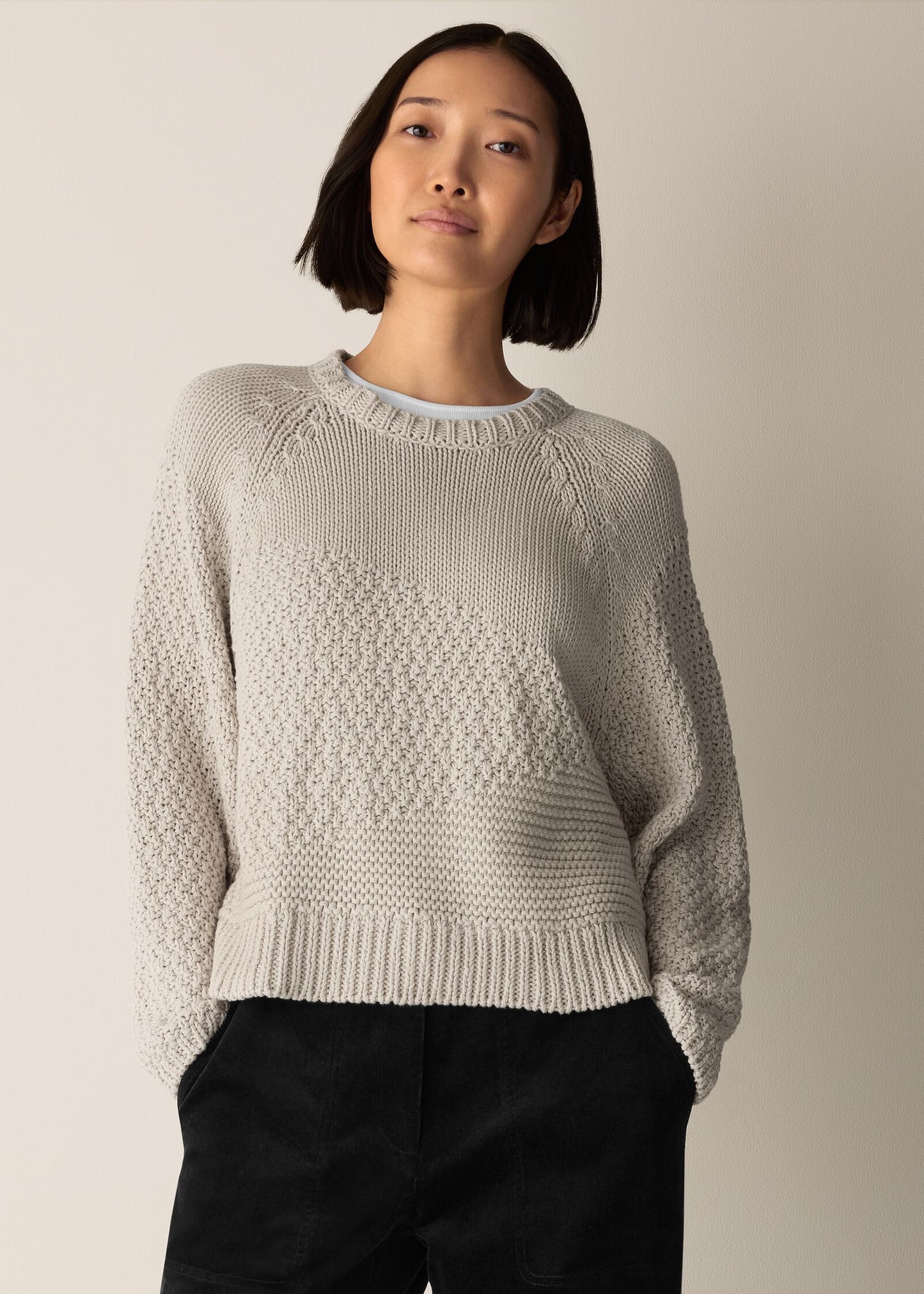 Eileen Fisher - Peruvian Organic Cotton Cord Crew Neck Top