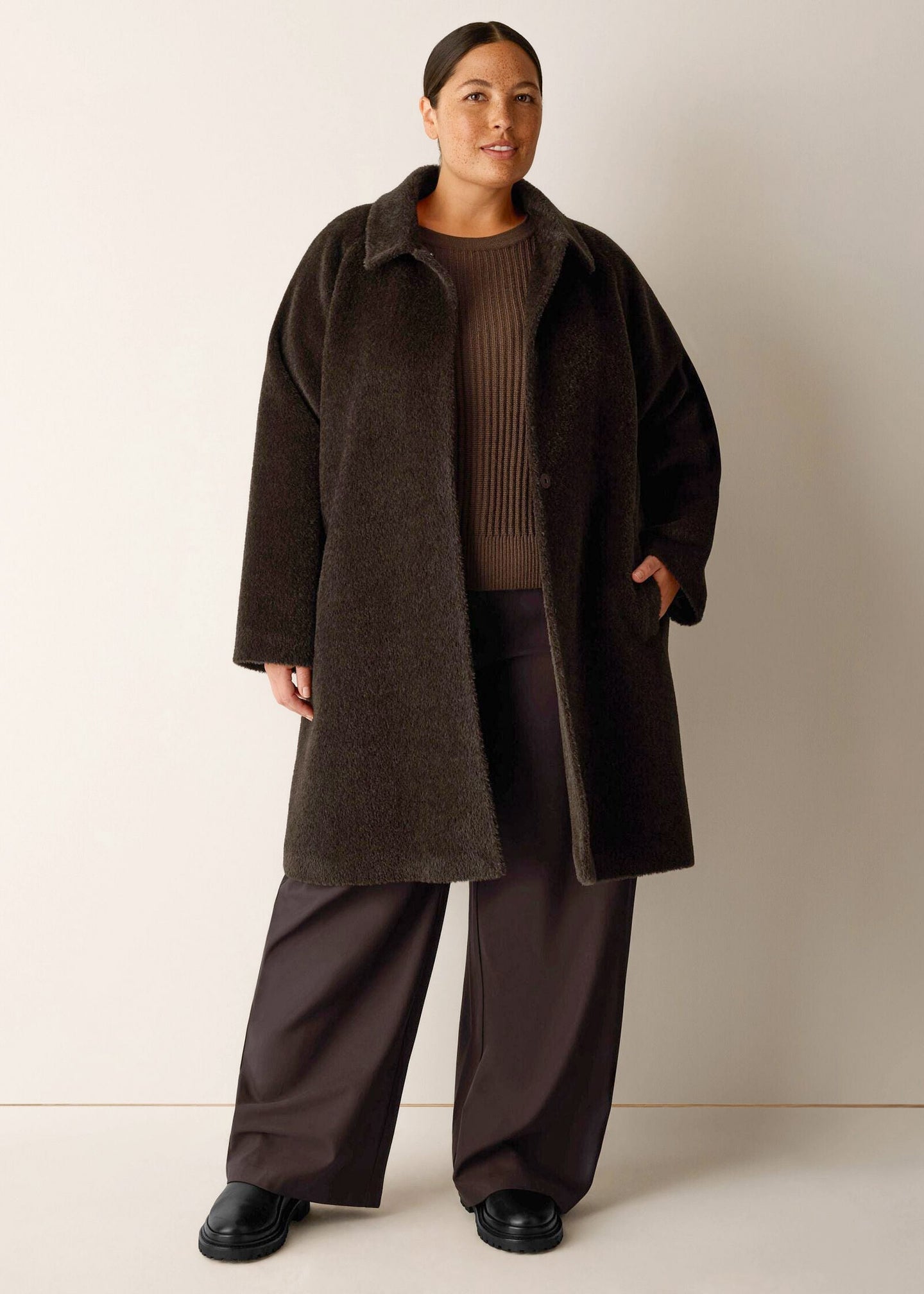 Eileen Fisher - Classic Collar Raglan Wool Coat