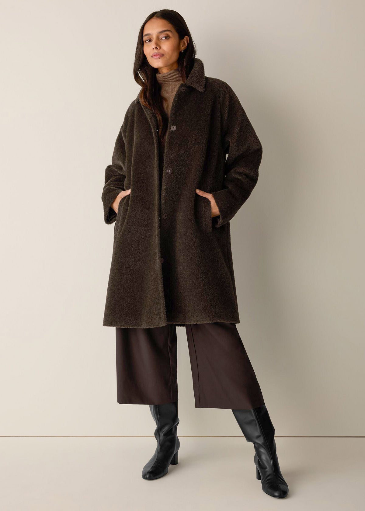 Eileen Fisher - Classic Collar Raglan Wool Coat