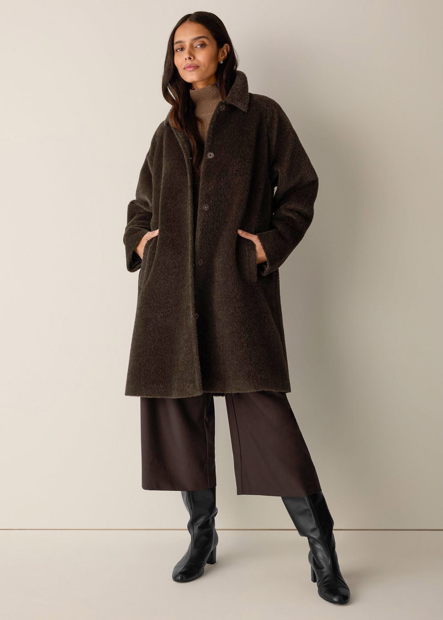 Eileen Fisher - Classic Collar Raglan Wool Coat