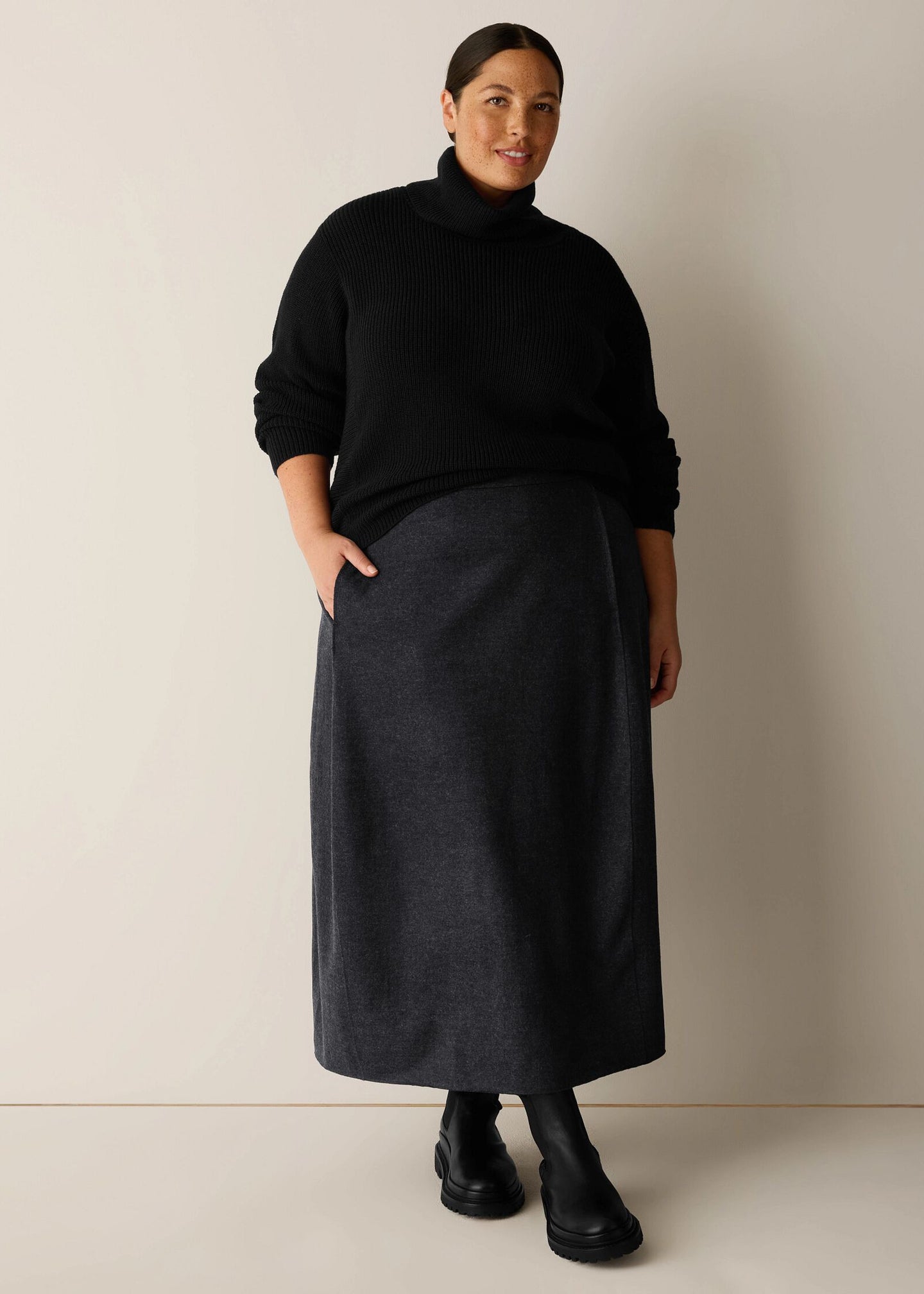 Eileen Fisher - Full Length Wool Lantern Skirt