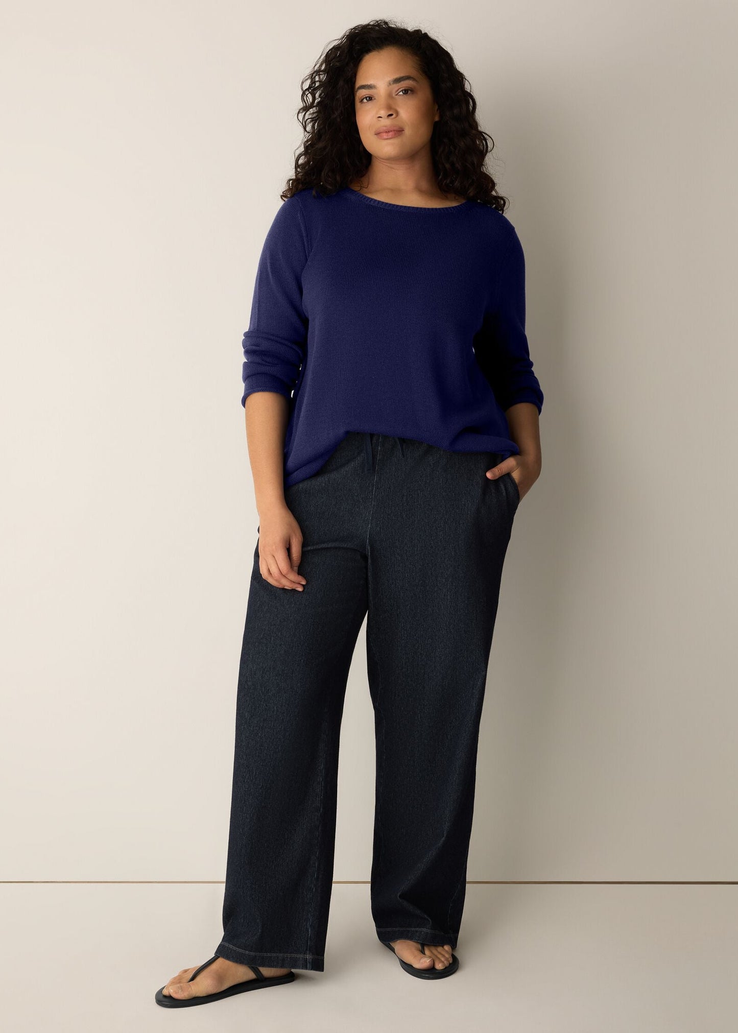 Eileen Fisher - Peruvian Cotton Blend Bateau Neck Top
