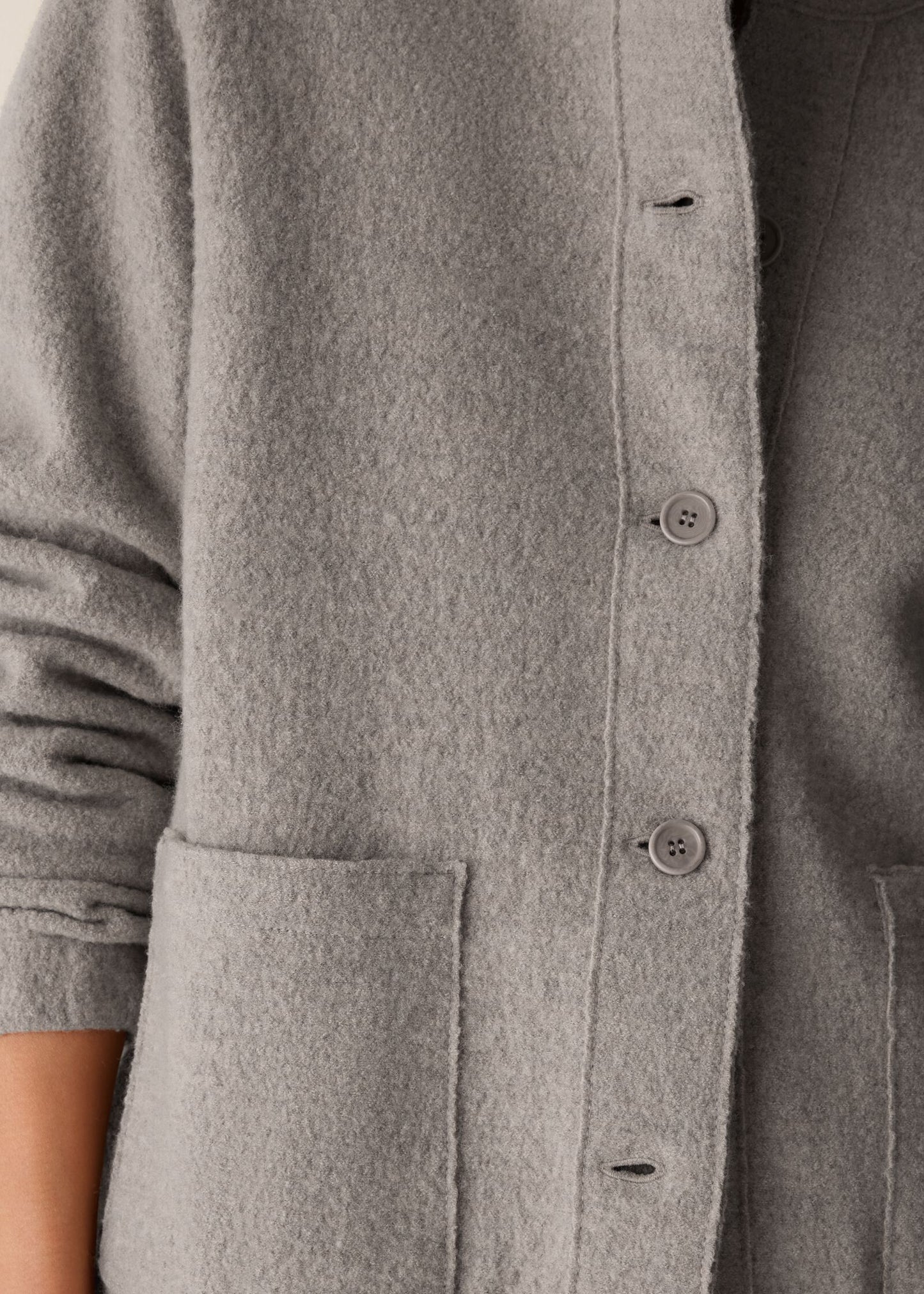 Eileen Fisher - Lightweight Boiled Wool Flight Jacket in Regenerative Wool