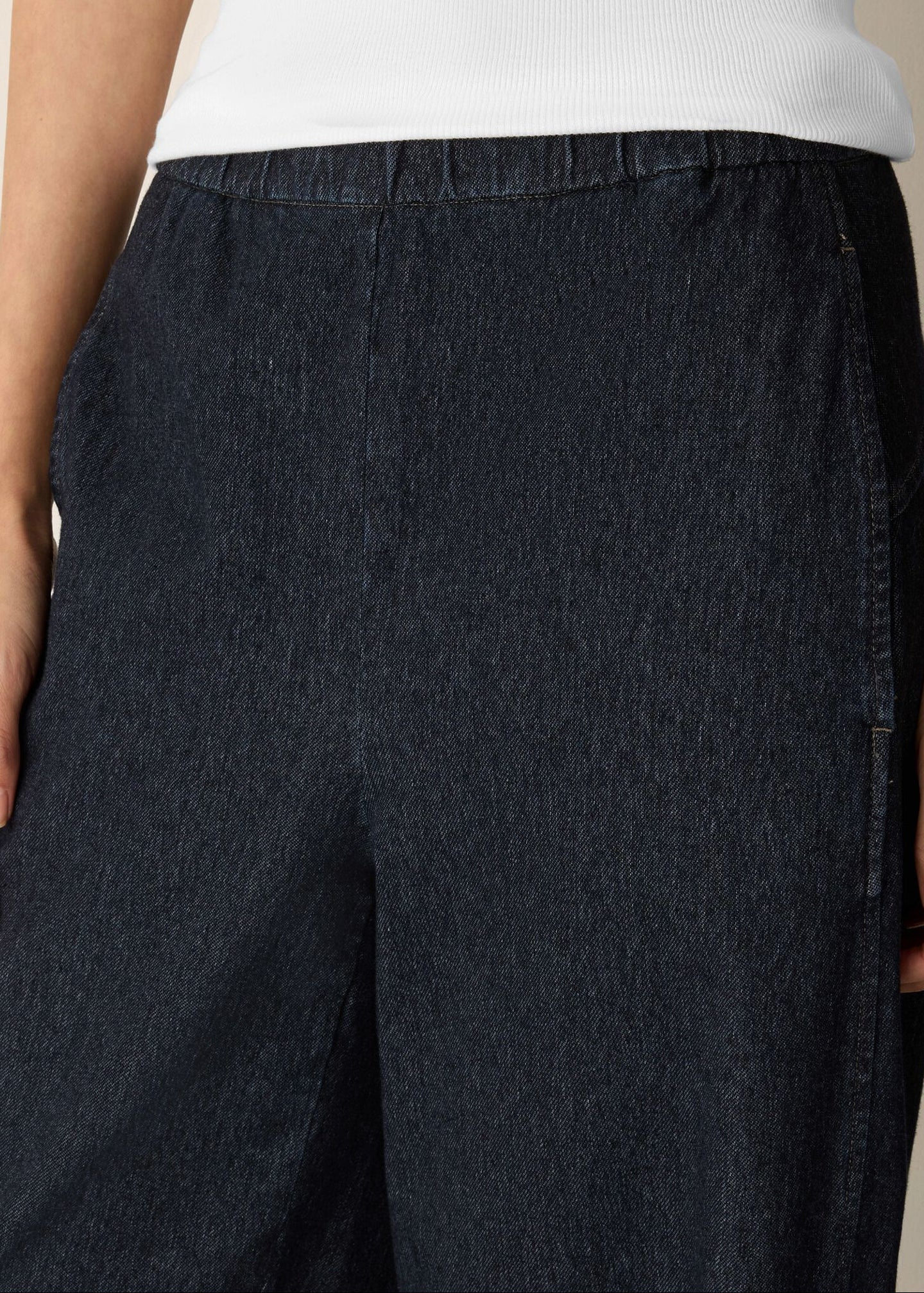 Eileen Fisher - Cotton Indigo Knit Denim Lantern Pant