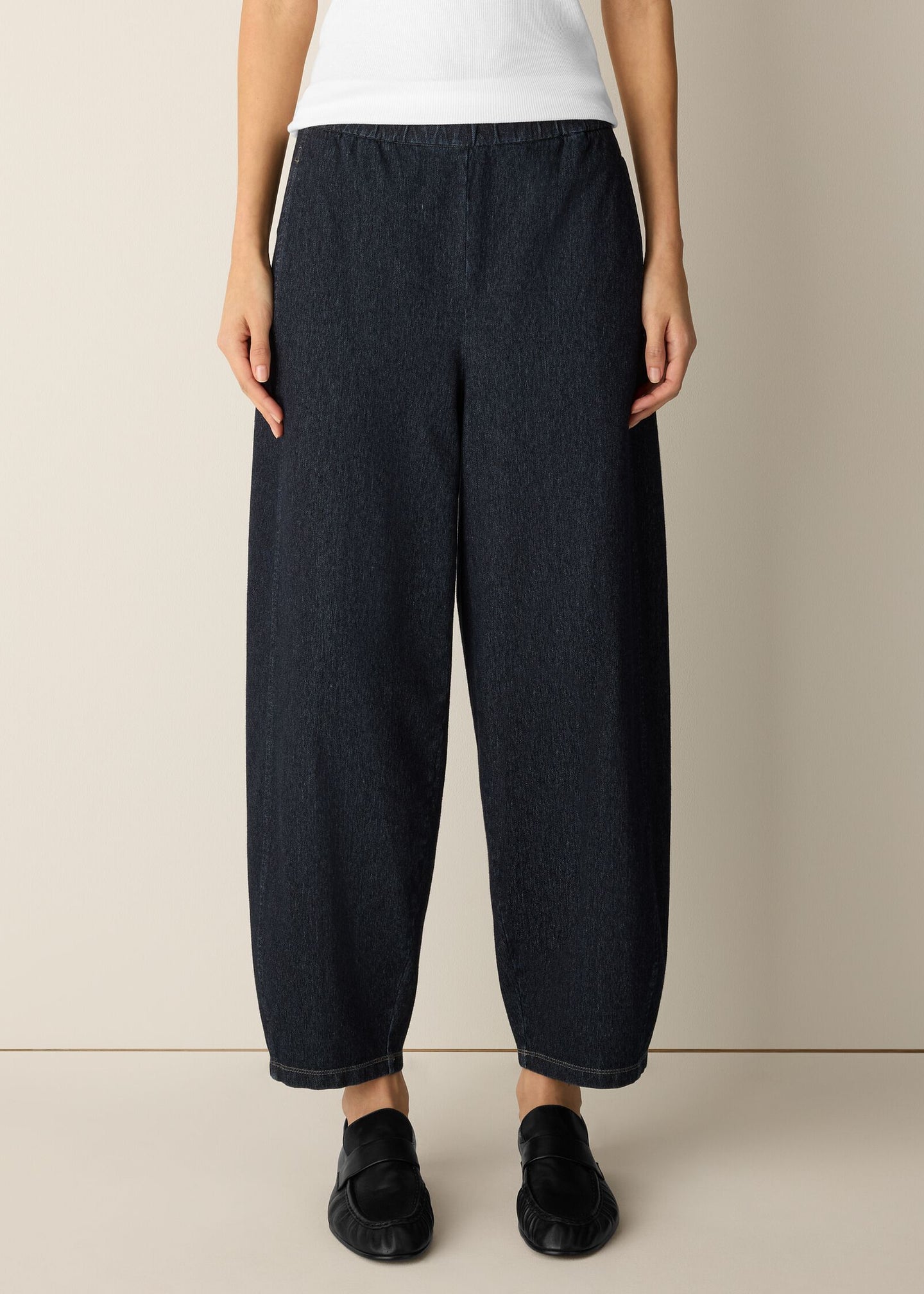 Eileen Fisher - Cotton Indigo Knit Denim Lantern Pant