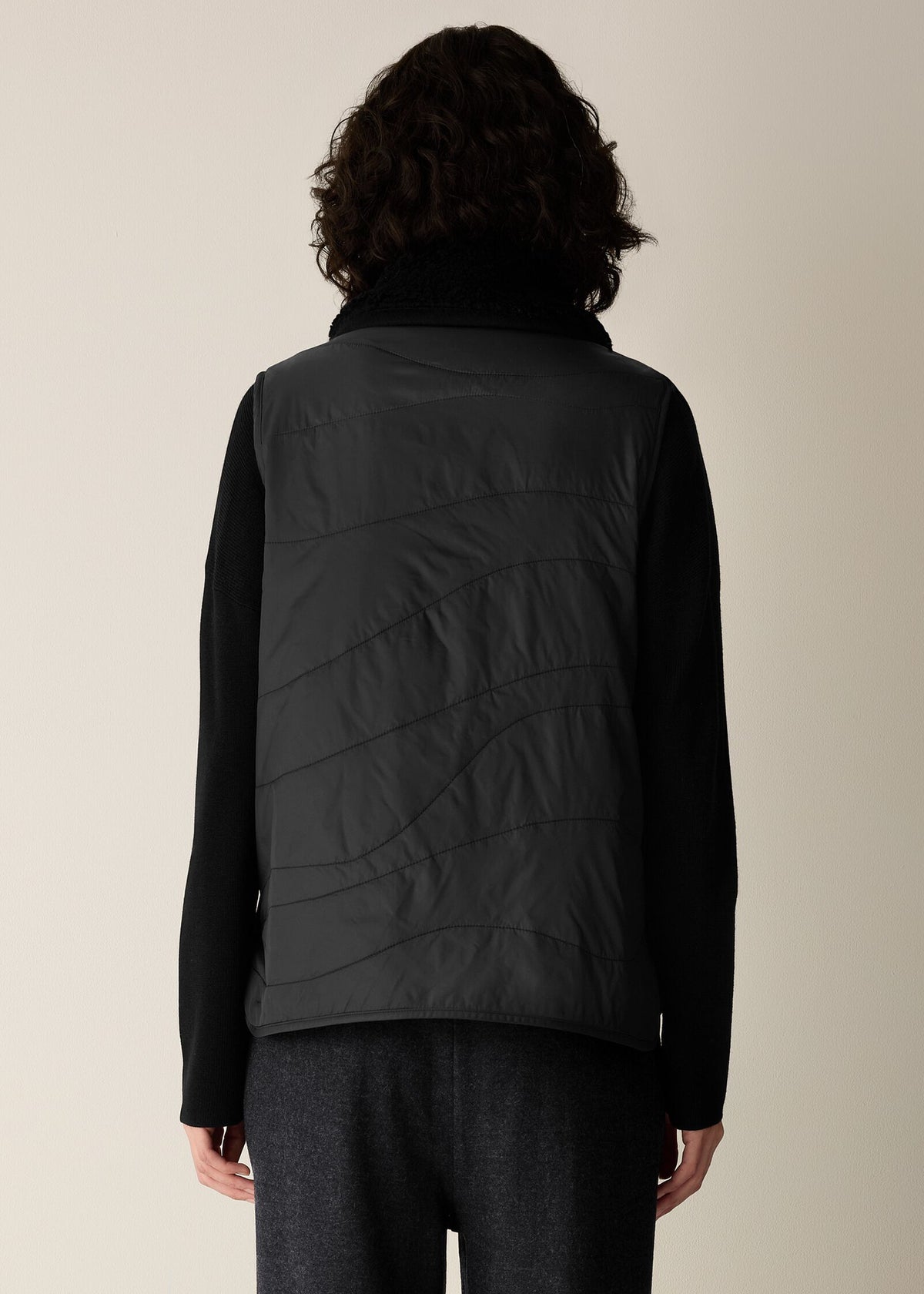 Eileen Fisher - Eggshell Recycled Nylon Classic Collar Vest