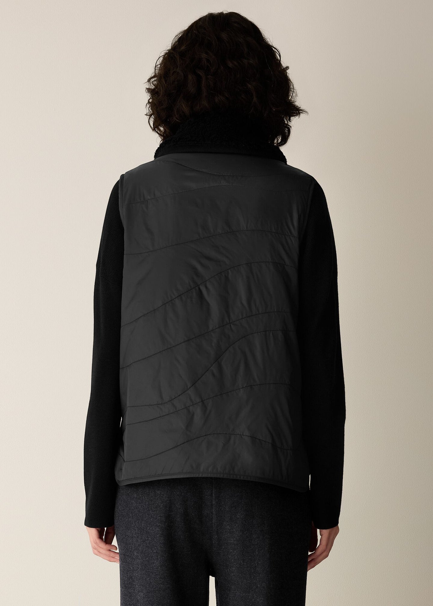 Eileen Fisher - Eggshell Recycled Nylon Classic Collar Vest