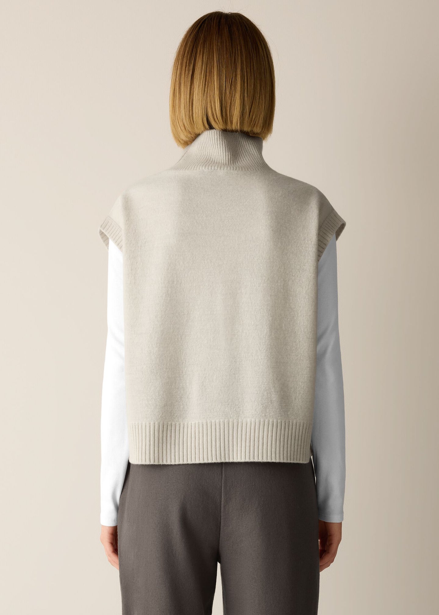 Eileen Fisher - Fine Felted Wool Turtleneck Top in Regenerative Wool