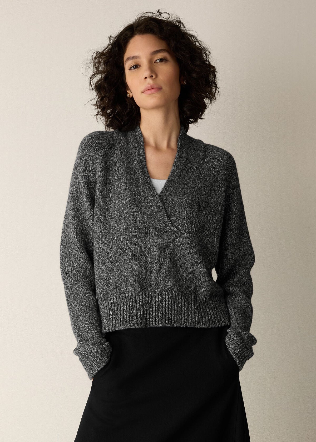 Eileen Fisher - Peruvian Baby Alpaca & Cotton V-Neck Top