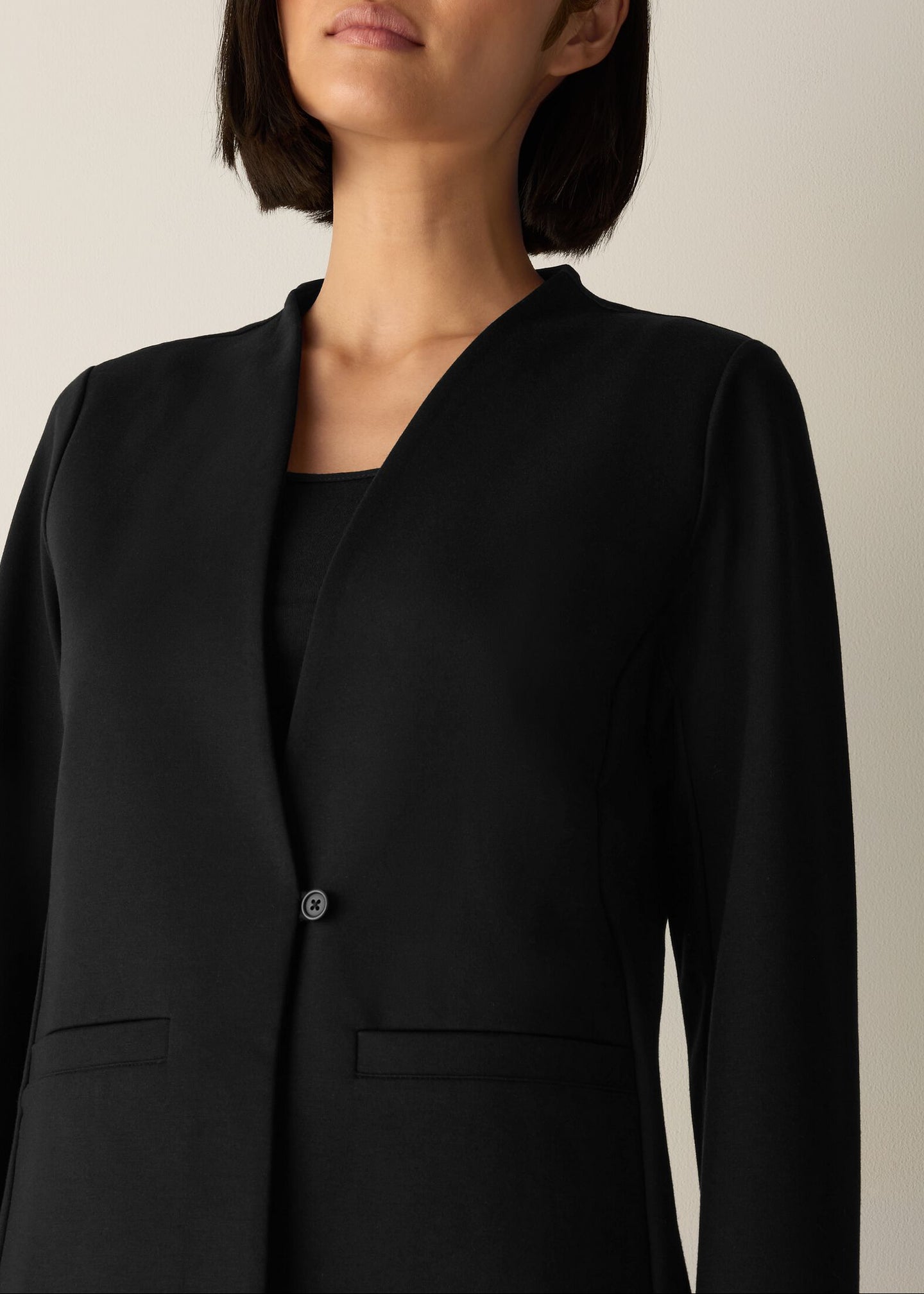 Eileen Fisher - Washable Flex Ponte Collarless Blazer
