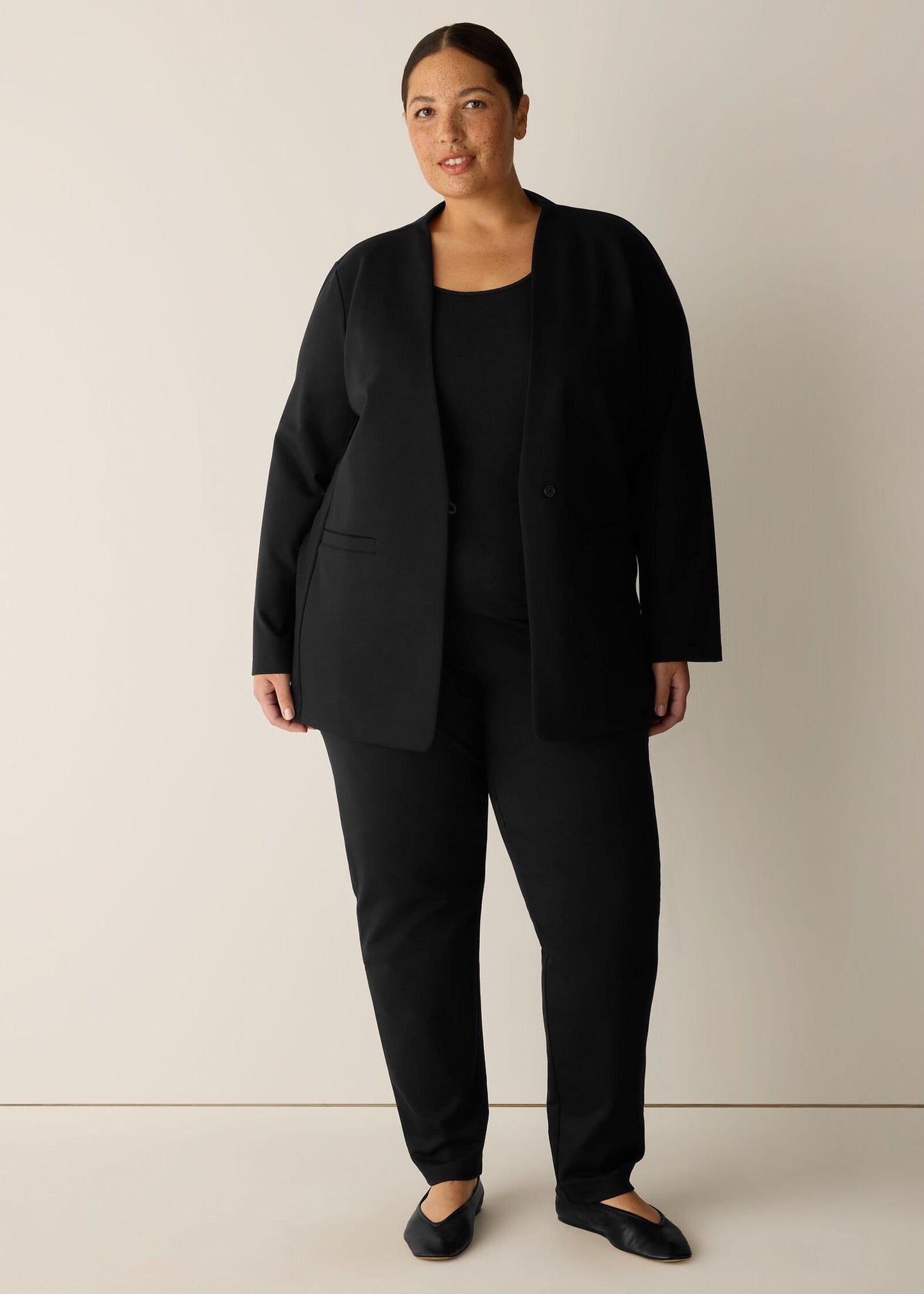 Eileen Fisher - Washable Flex Ponte Collarless Blazer